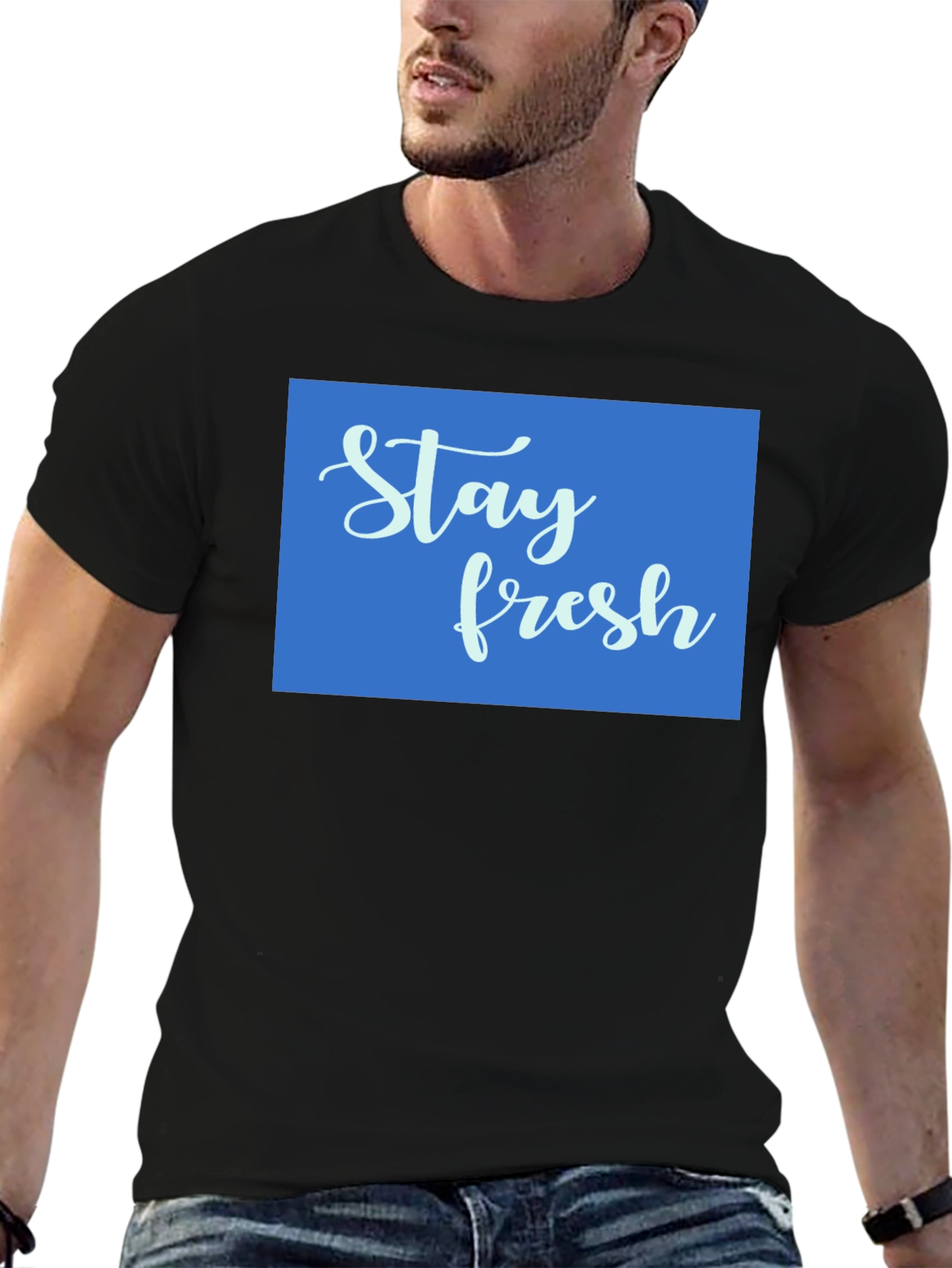 Black Stay Fresh Graphic Tee - Cool Comfort Fit view 6