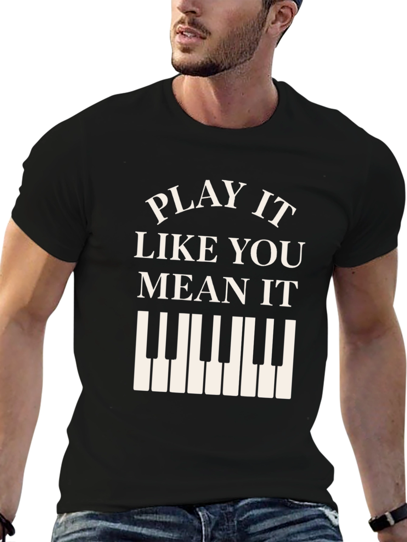 Black Play It Like You Mean It Piano T-Shirt view 6