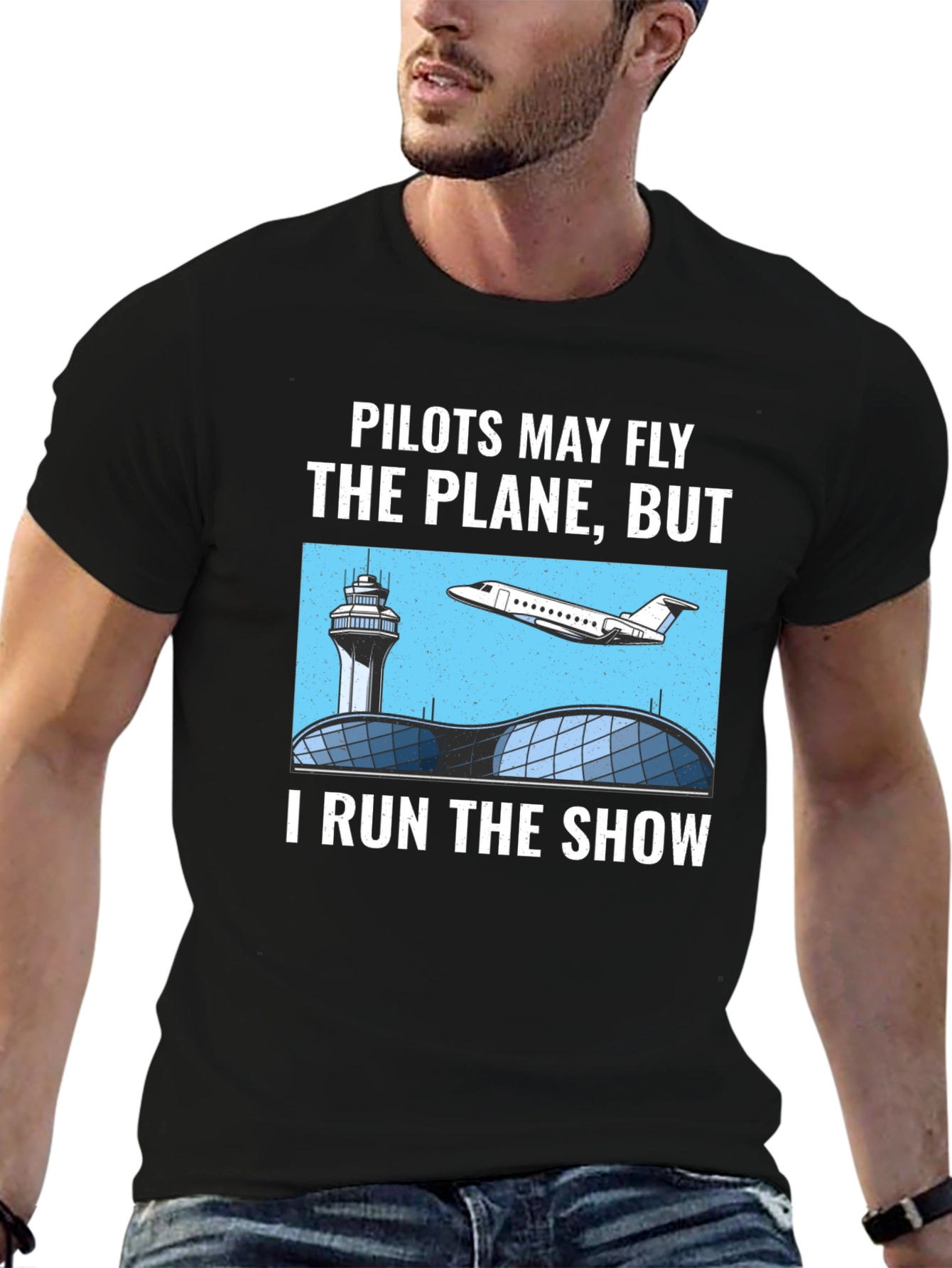 Black Pilots May Fly the Plane T-Shirt - Air Traffic Controller Tee view 6