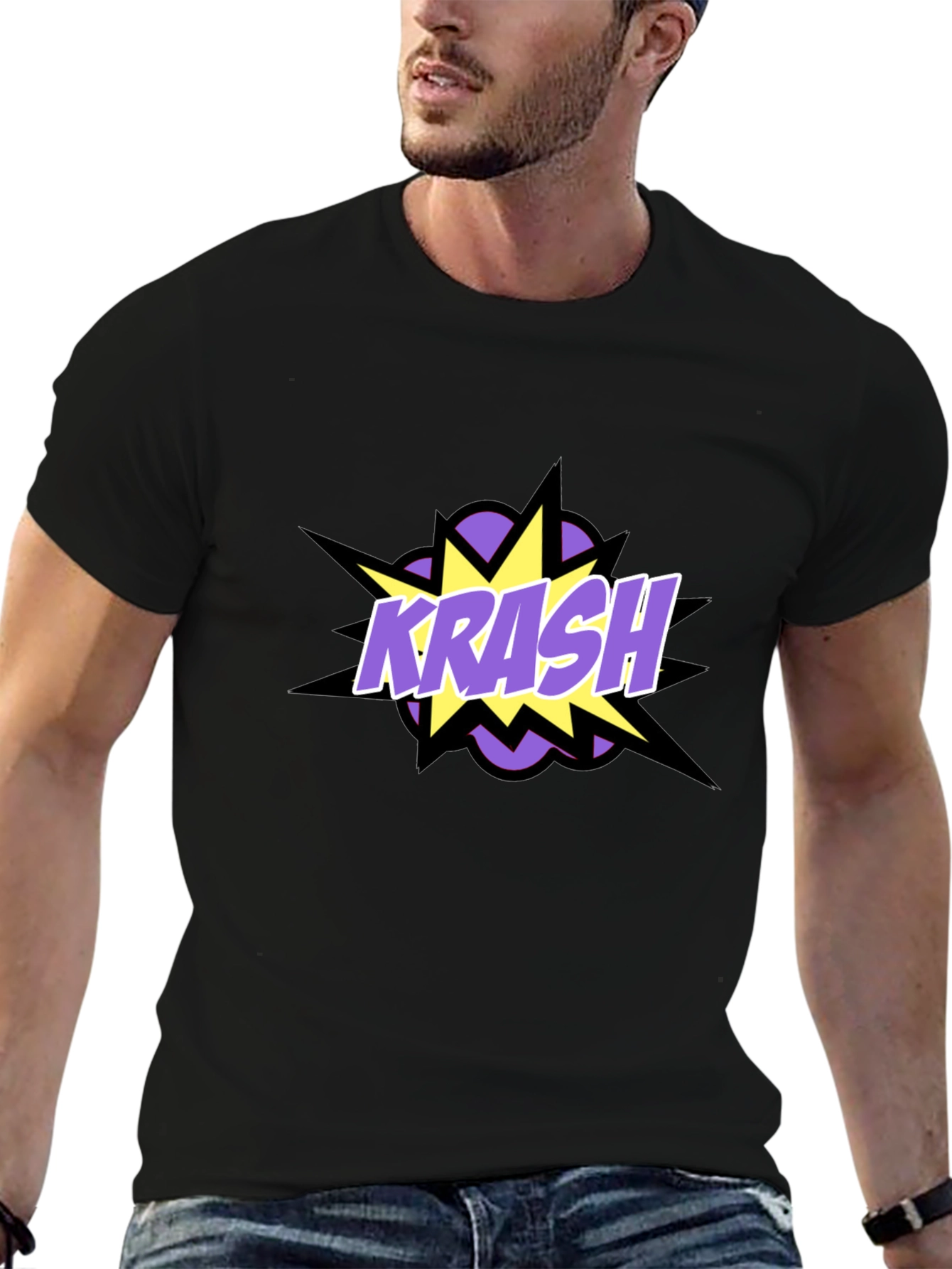 Black Krash Graphic Tee - Black Cotton Blend view 6