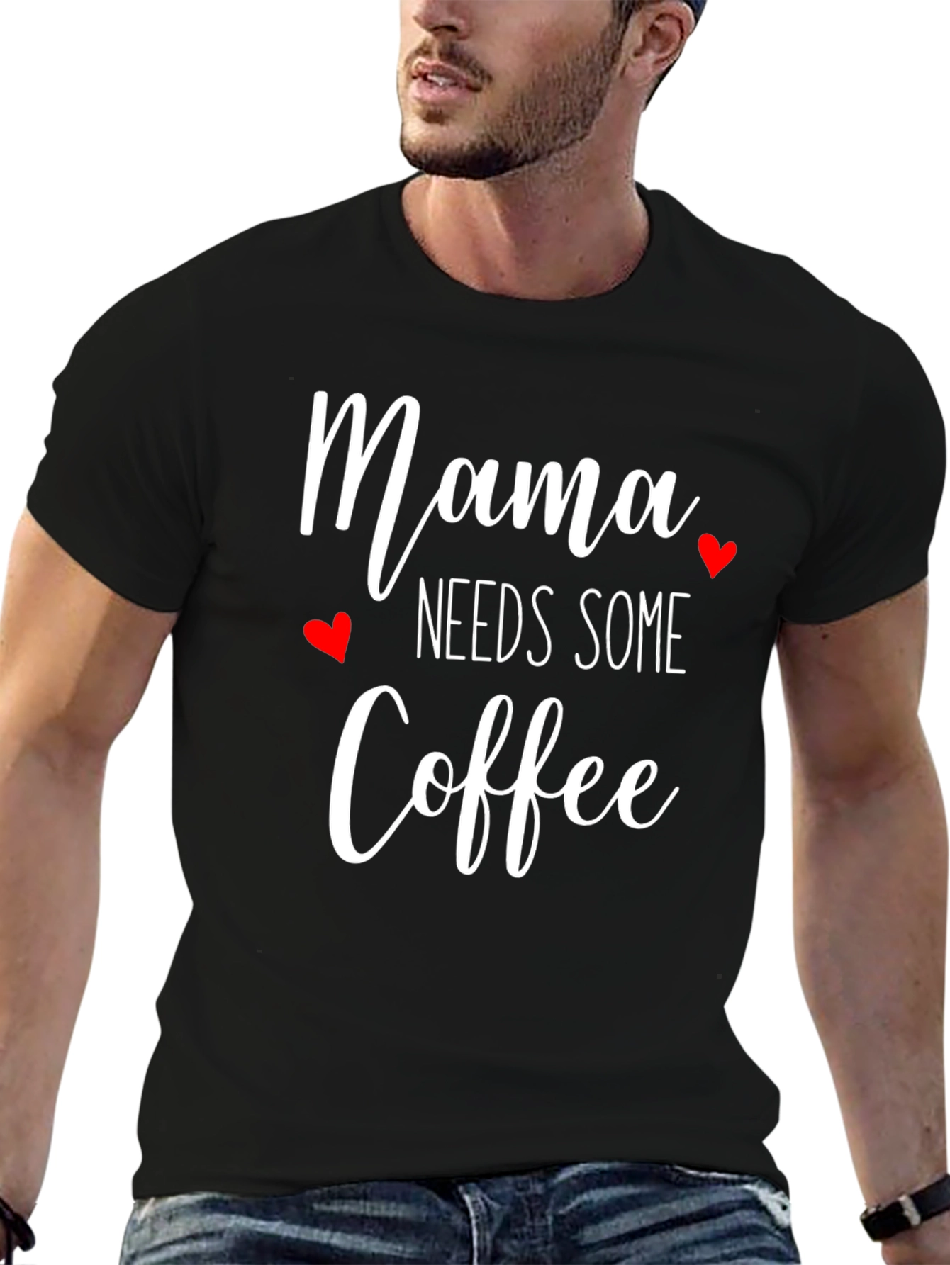 Black Mama Needs Some Coffee T-Shirt - Cute Women's Tee view 6