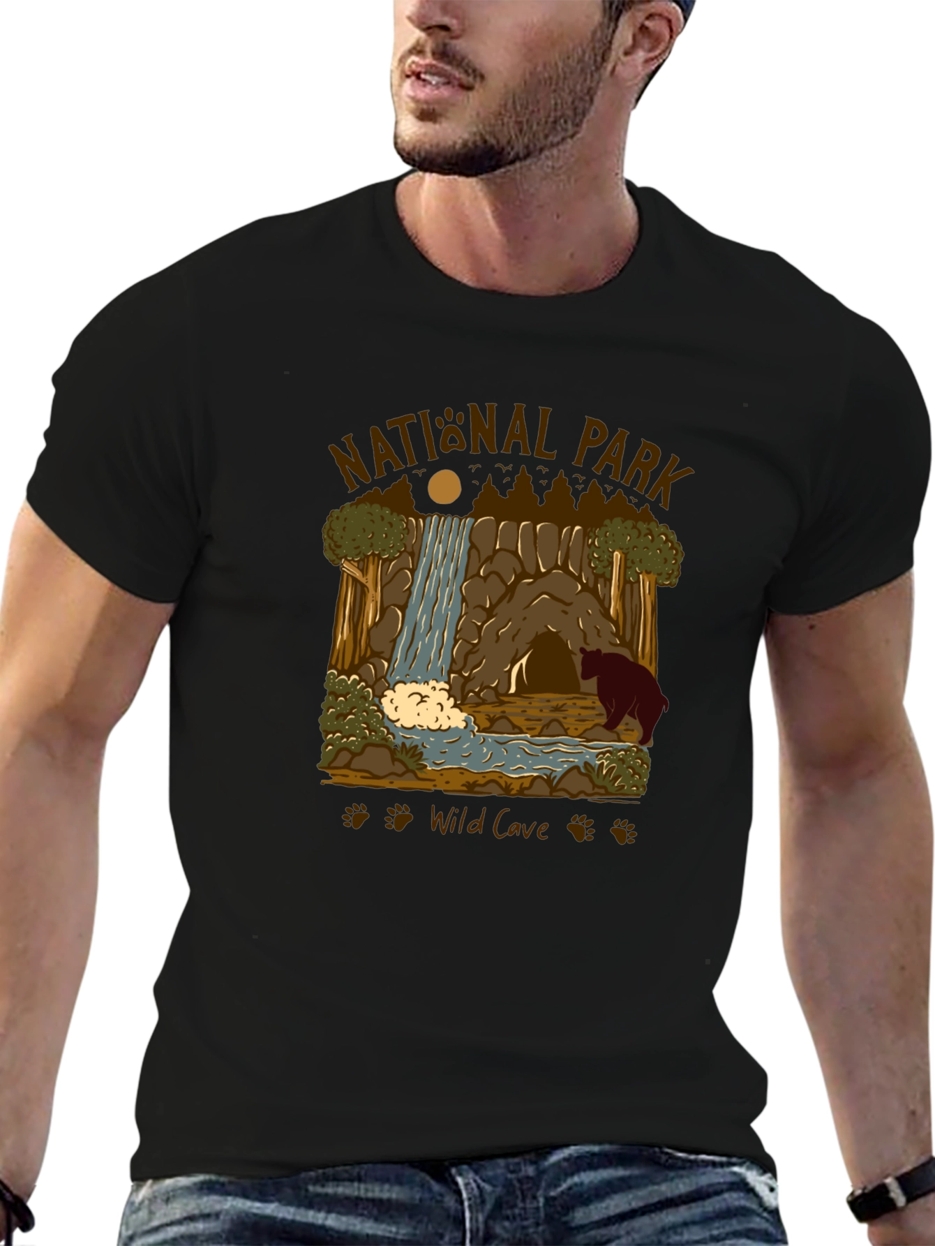 Black National Park Wild Cave Black T-Shirt view 6