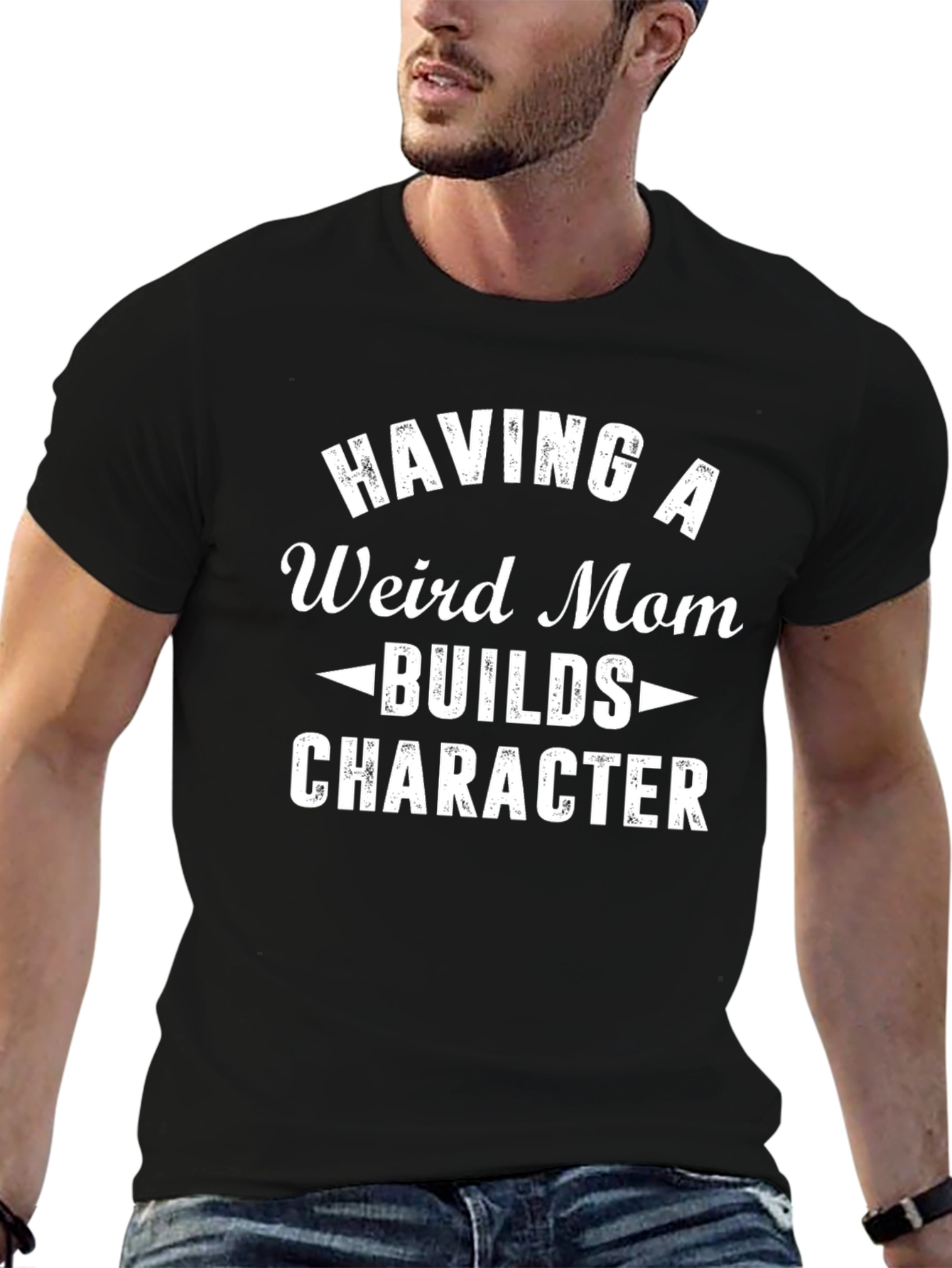Black Funny "Weird Mom" Graphic Tee view 6