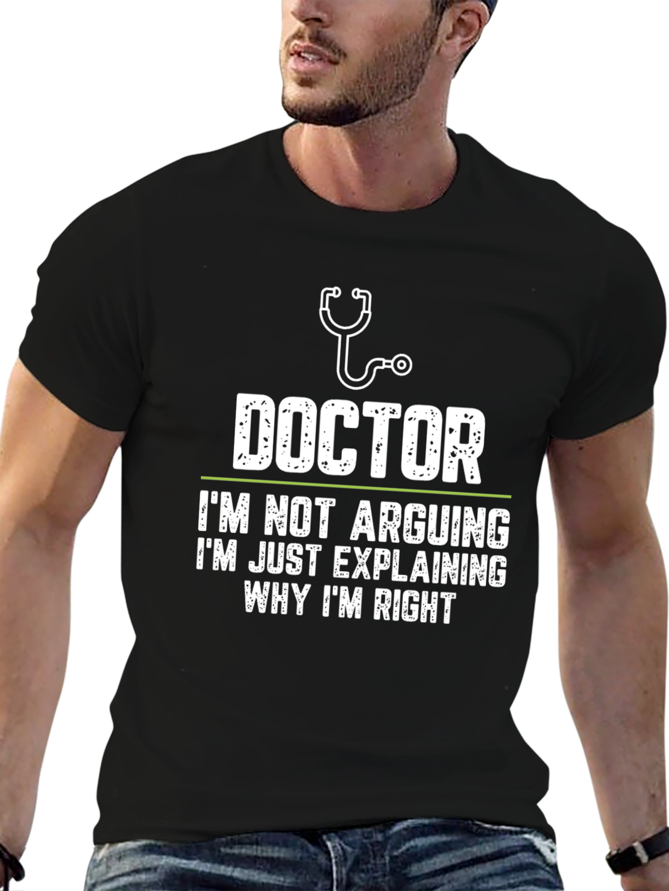Black Doctor Explaining Why I'm Right T-Shirt view 6
