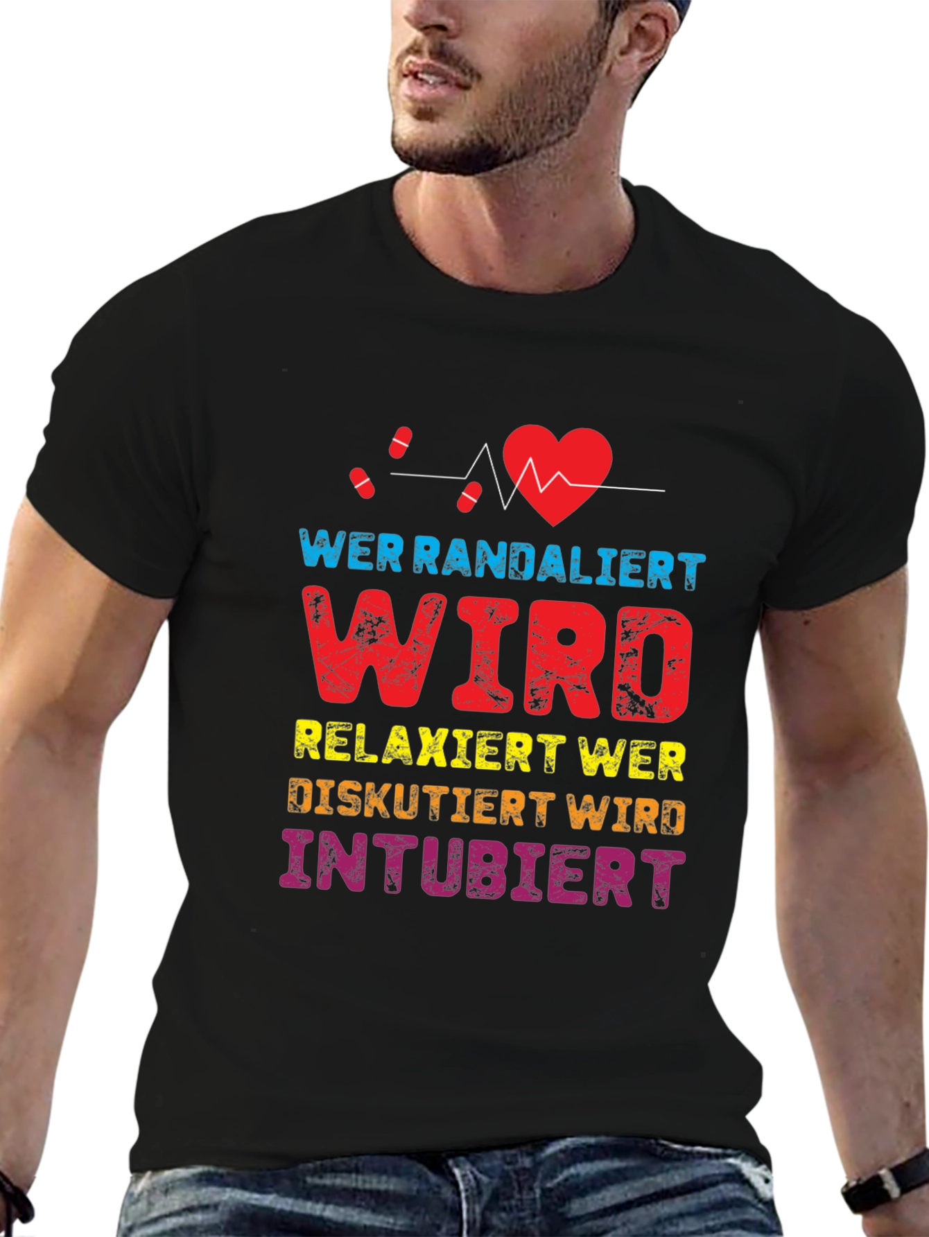 Black Wer Randaliert Funny Medical T-Shirt view 6