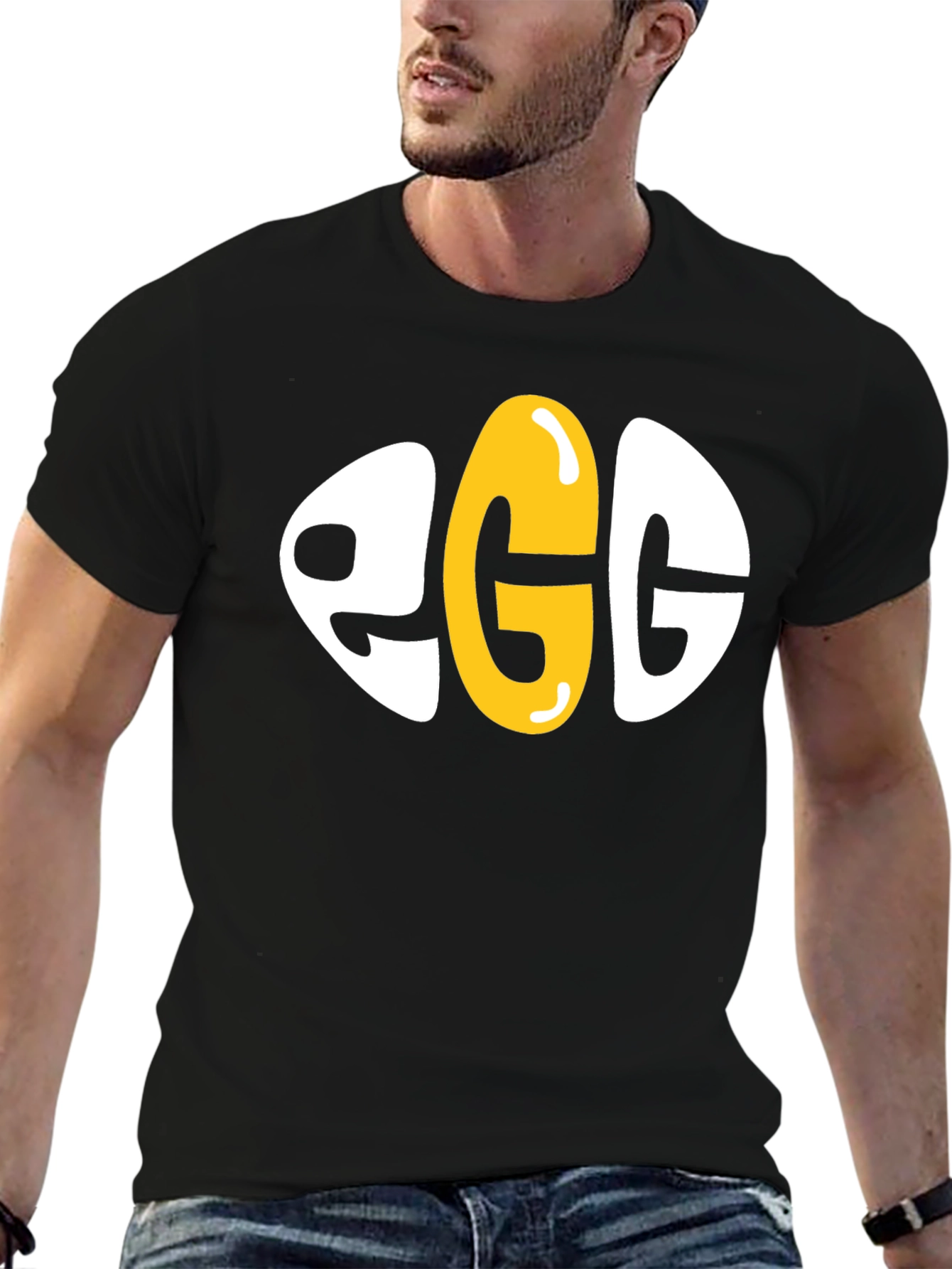 Black Egg Graphic Novelty T-Shirt - Unisex view 6