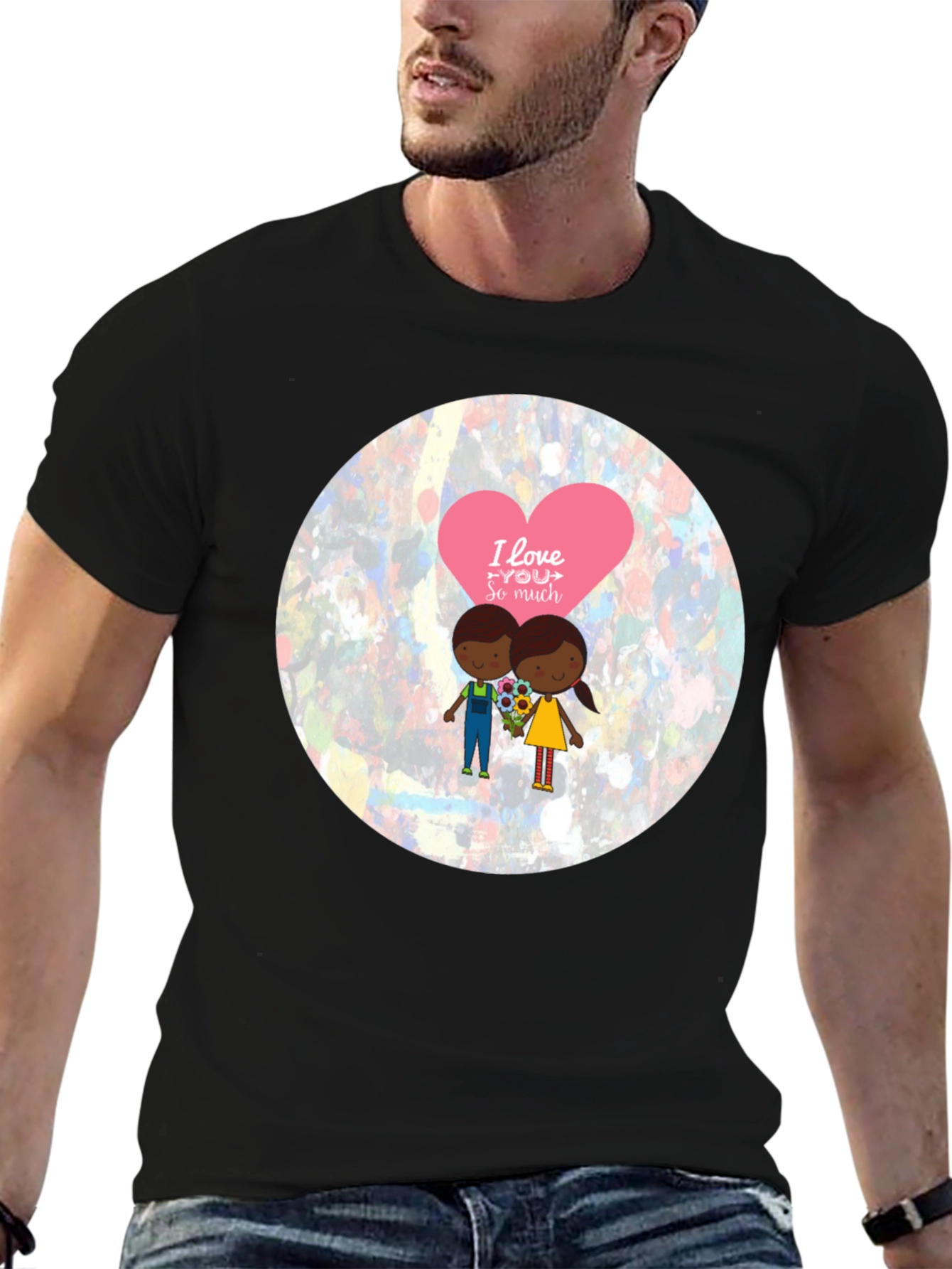 Black I Love You Graphic Tee view 6