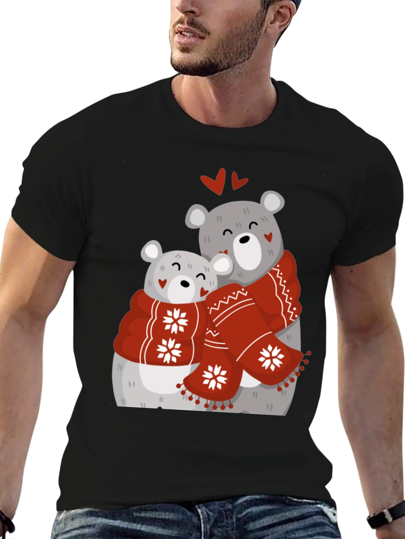 Black Bear Hug Graphic T-Shirt view 6