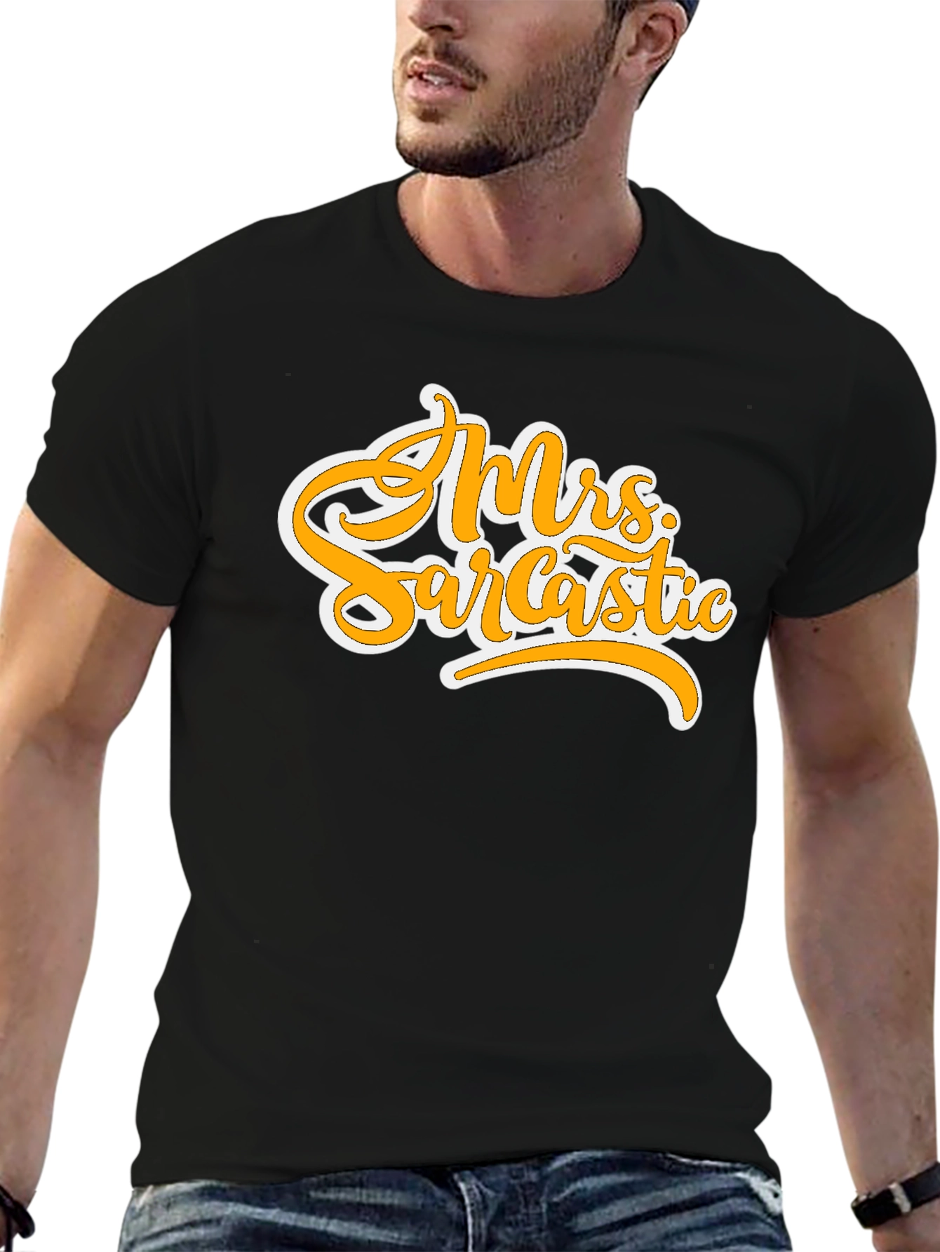 Black Mrs. Sarcastic Graphic T-Shirt - Black view 6