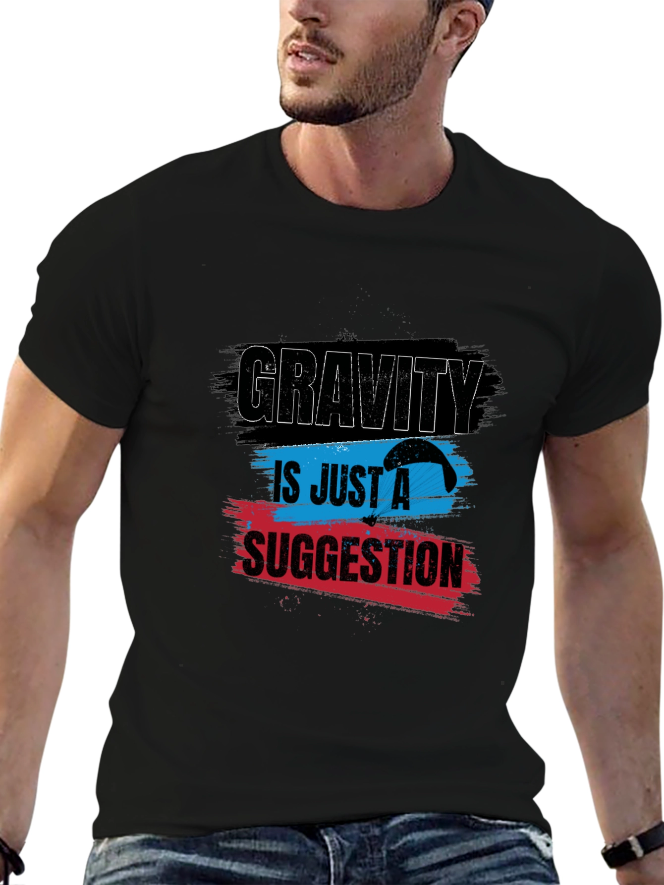 Black Gravity is Just a Suggestion Graphic T-Shirt view 6
