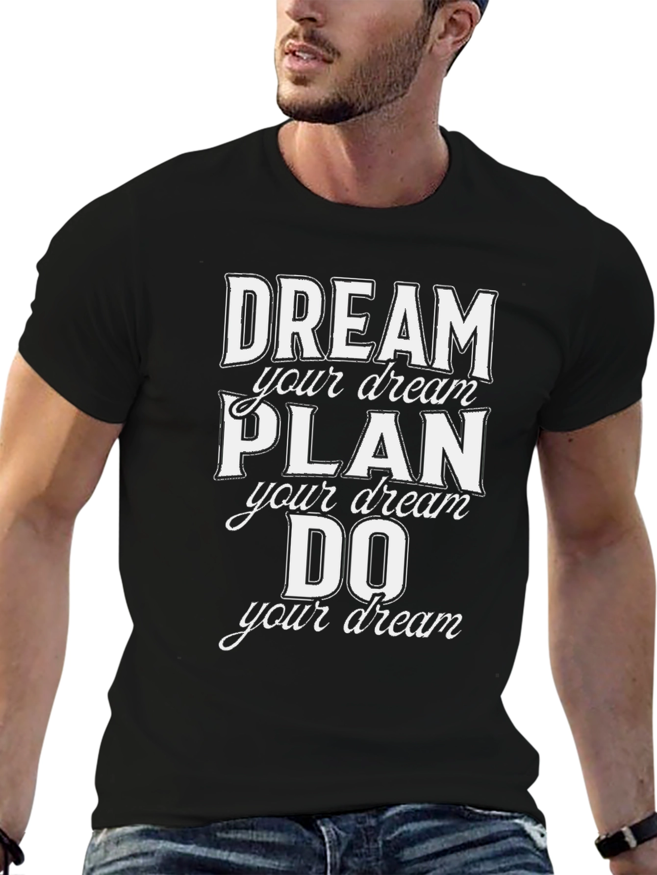 Black Dream, Plan, Do T-Shirt - Motivational Graphic Tee view 6