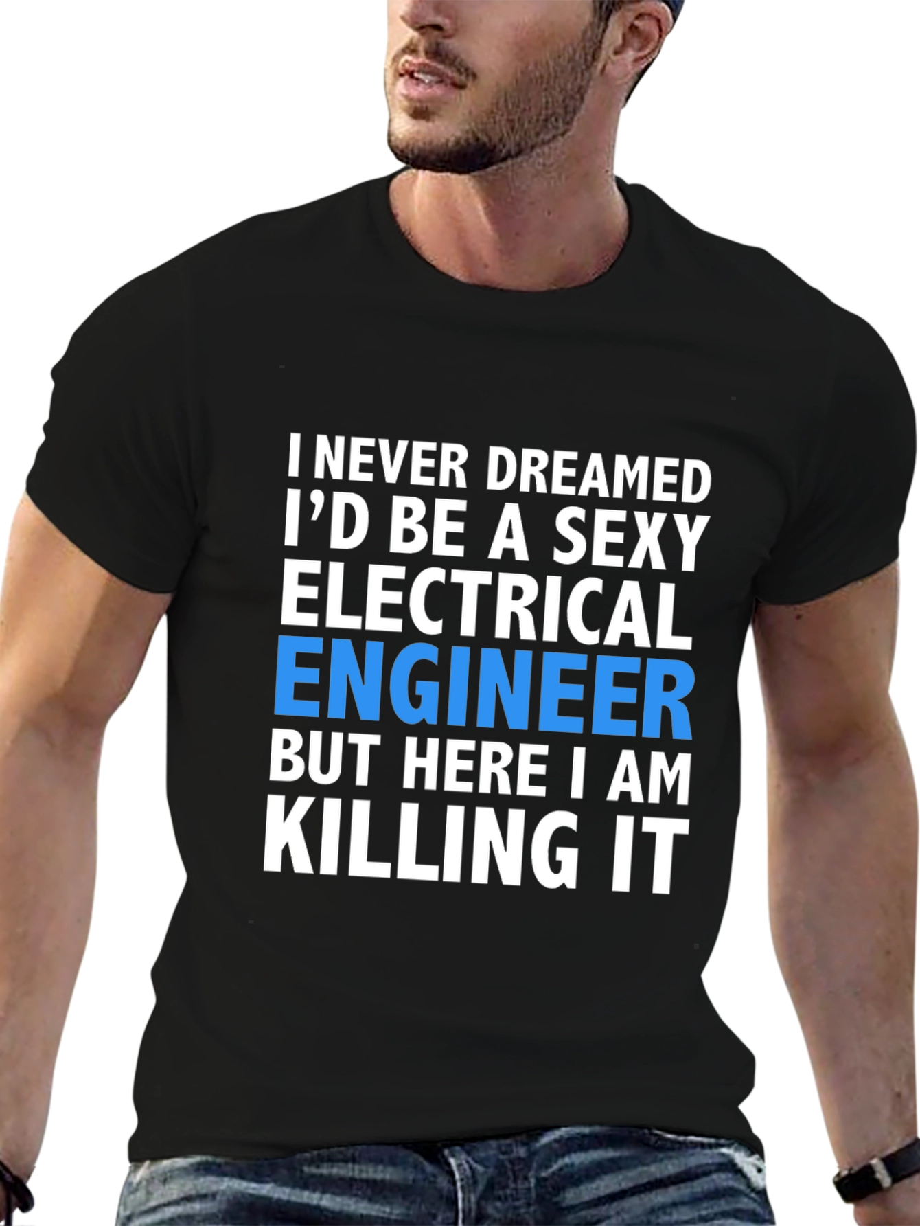 Black Sexy Electrical Engineer T-Shirt: Killing It! view 6