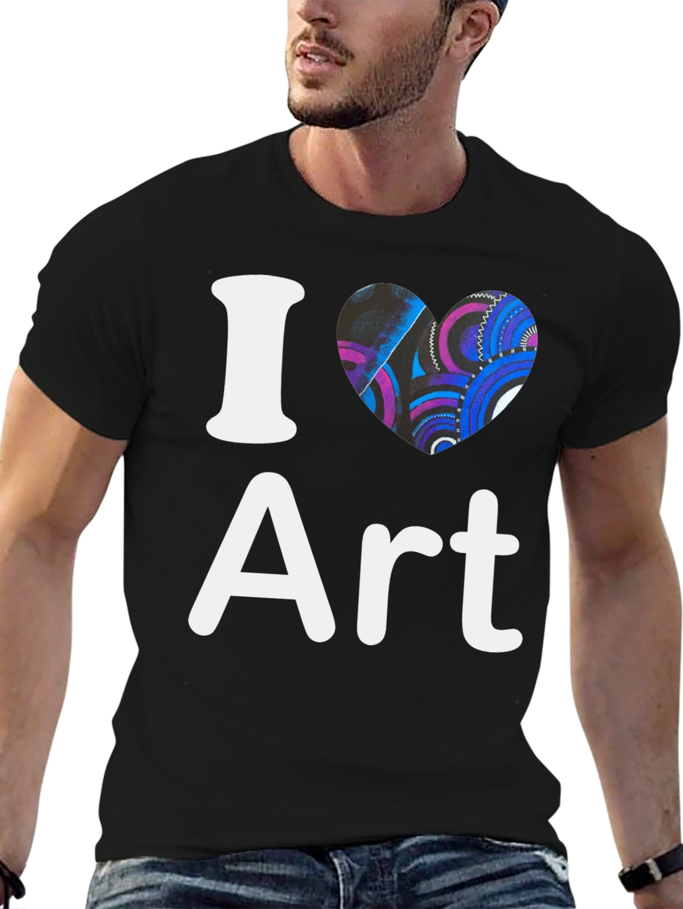 Black I Heart Art Graphic T-Shirt - Artistic Expression view 6