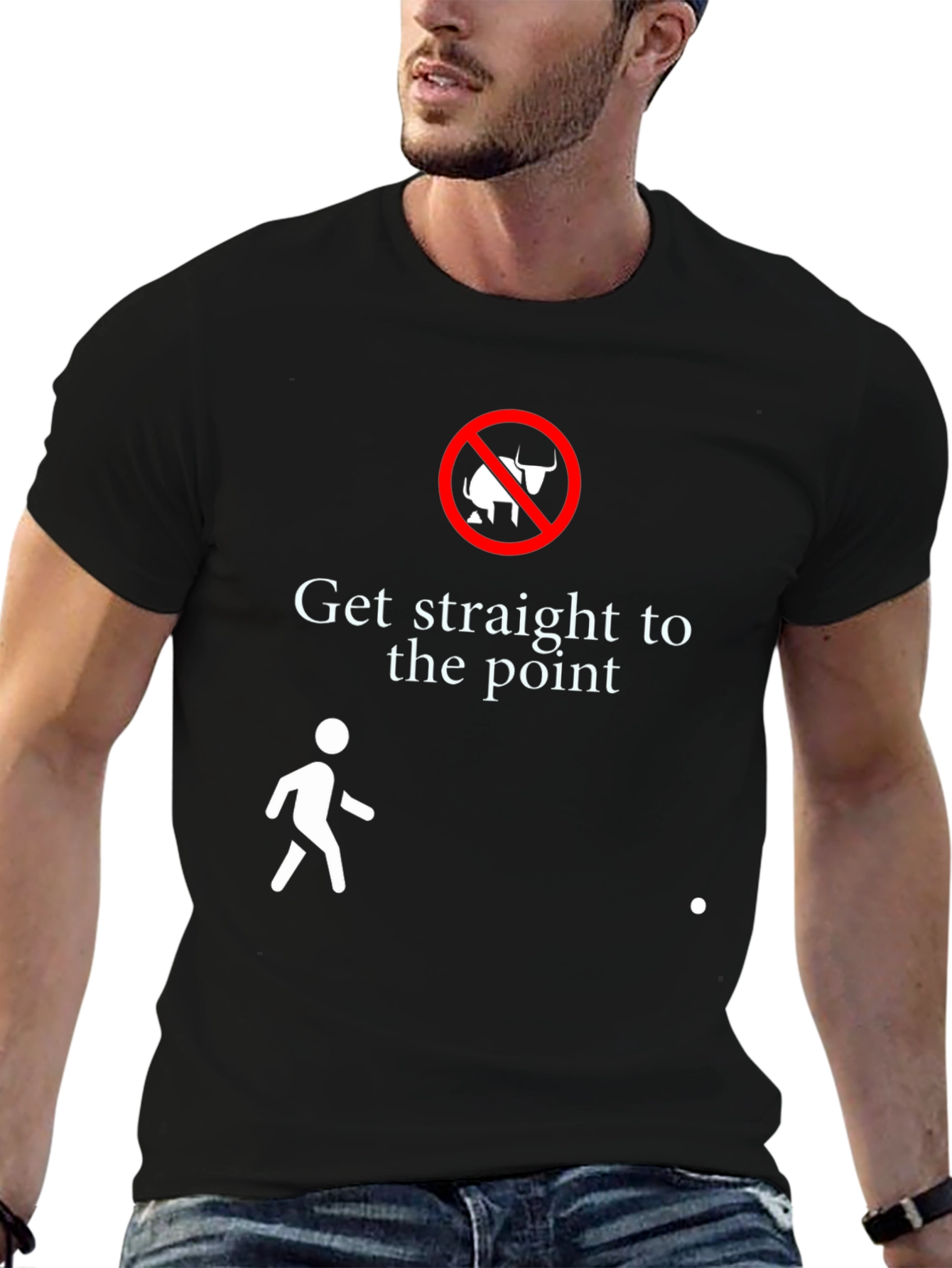 Black Get Straight to the Point Graphic Tee view 6