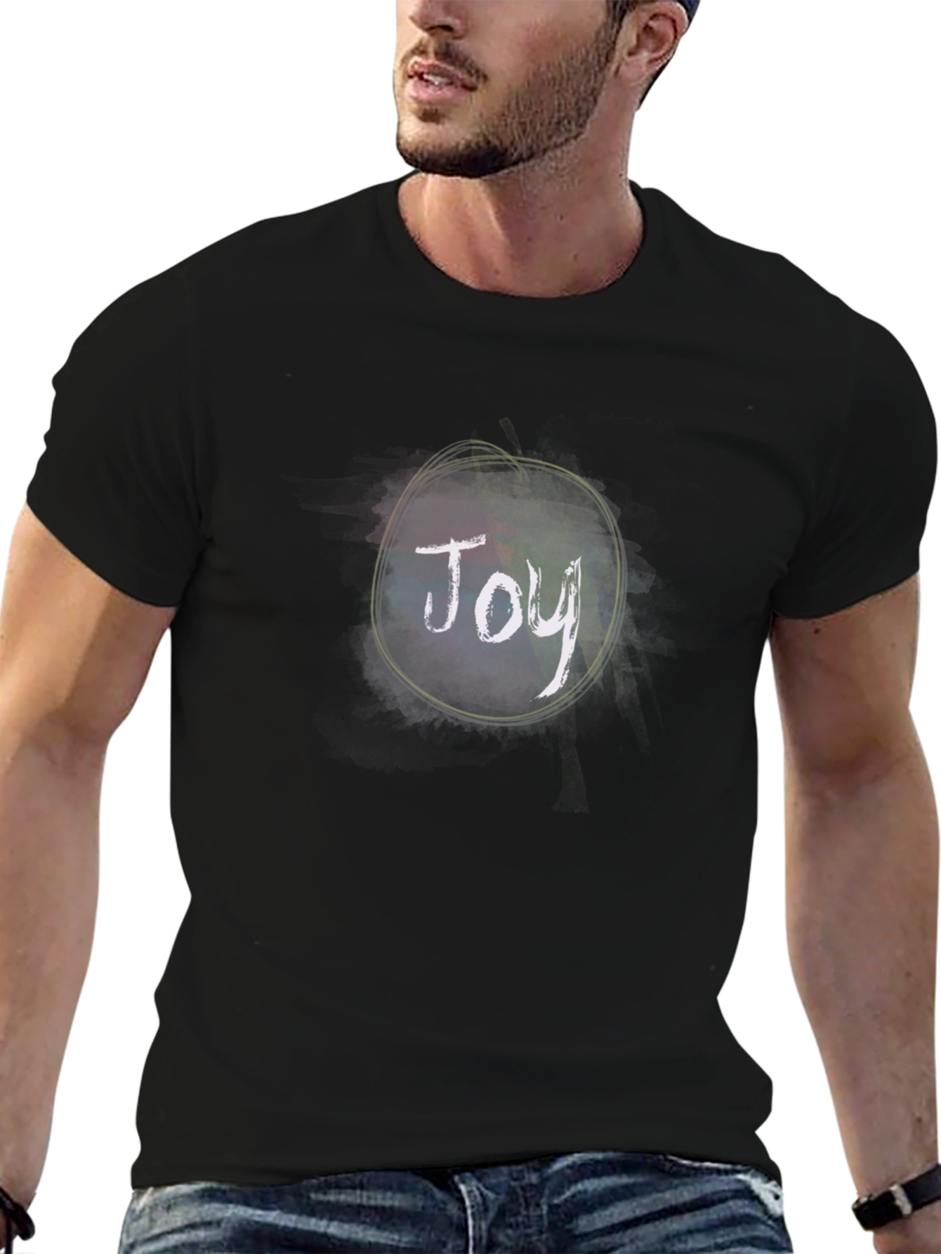Black Joy Graphic Tee - Black Unisex T-Shirt view 6
