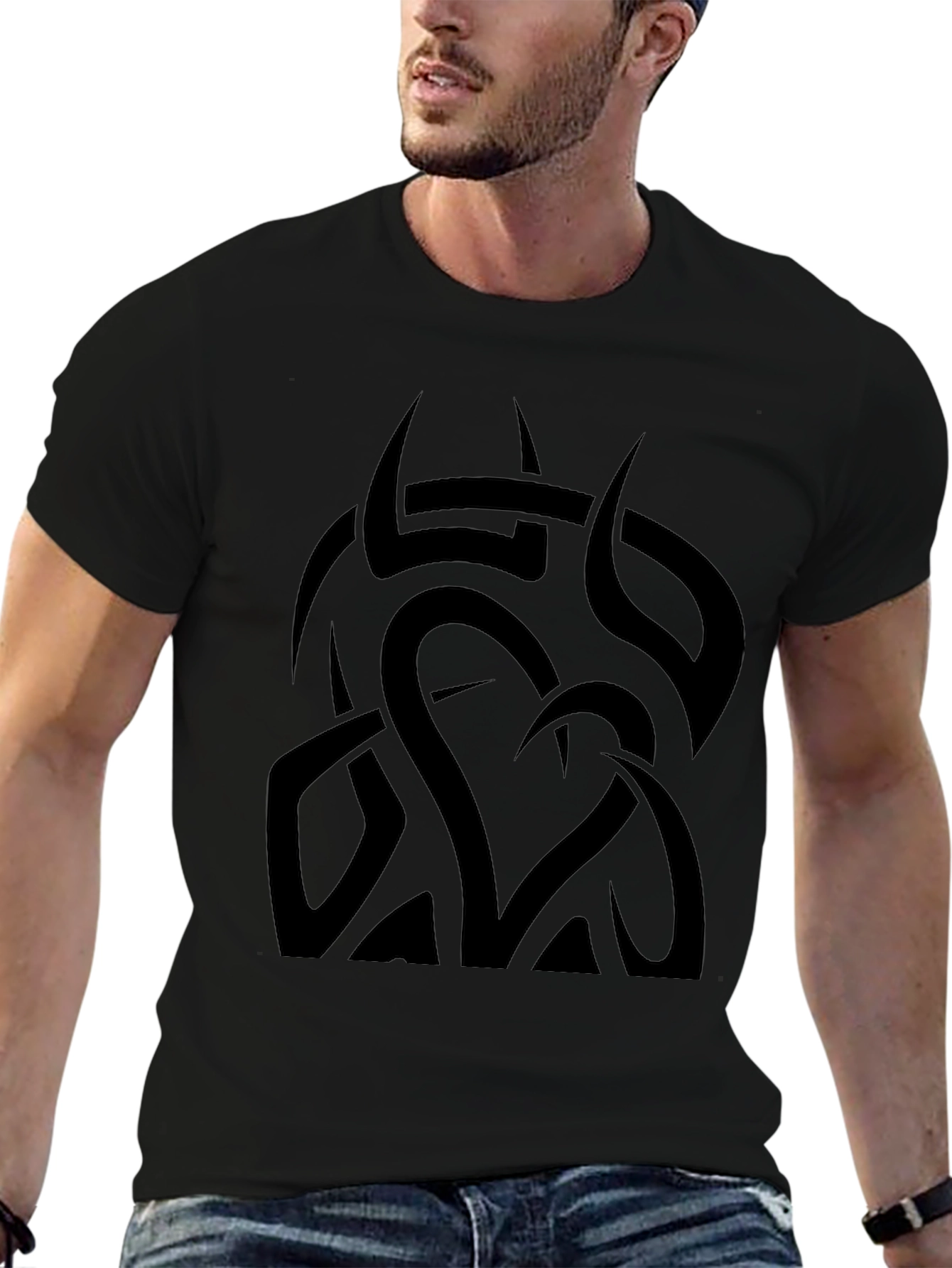 Black Tribal Heart Tee - Men's Graphic T-Shirt view 6