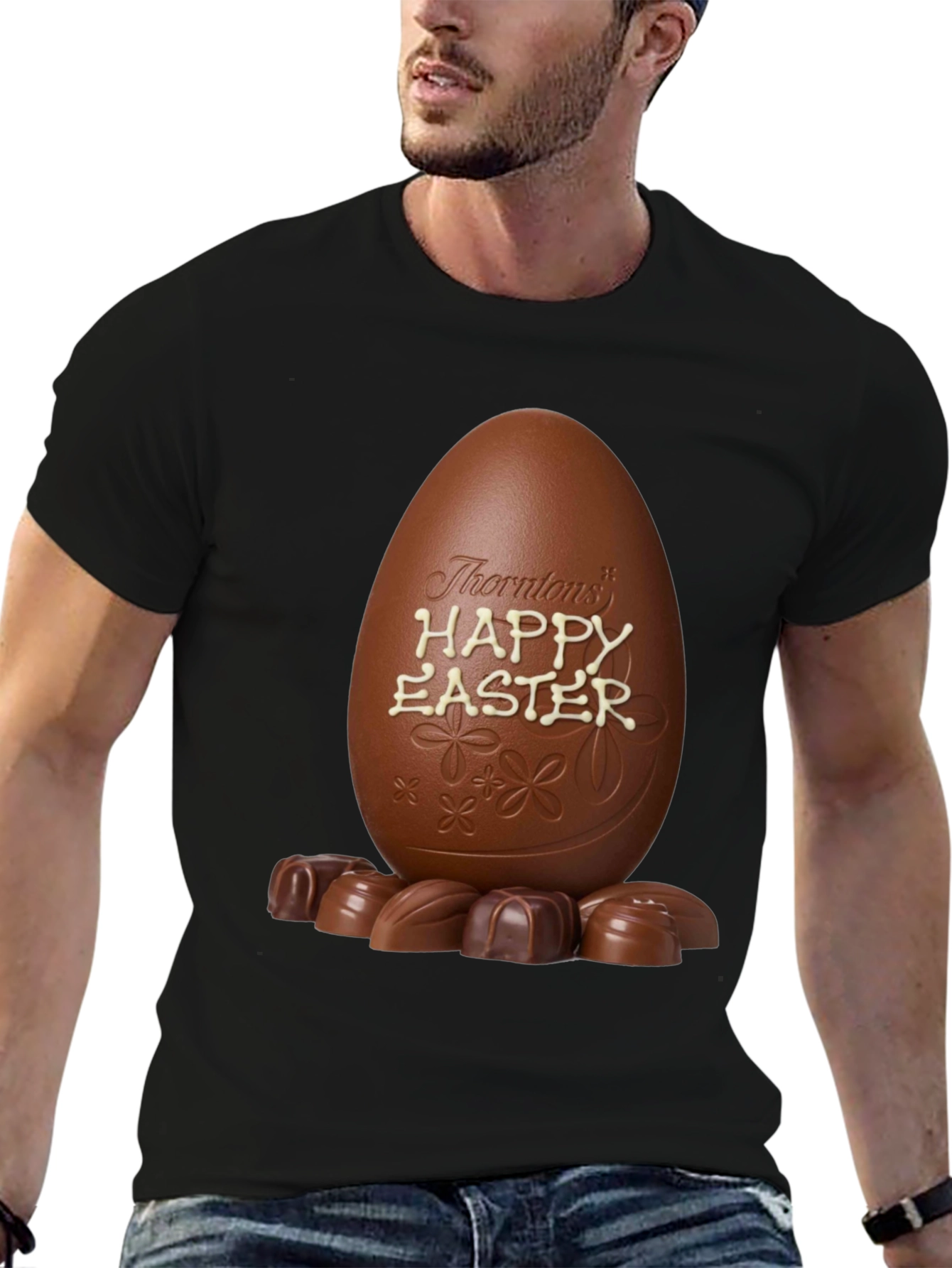 Black Easter Chocolate Egg T-Shirt view 6