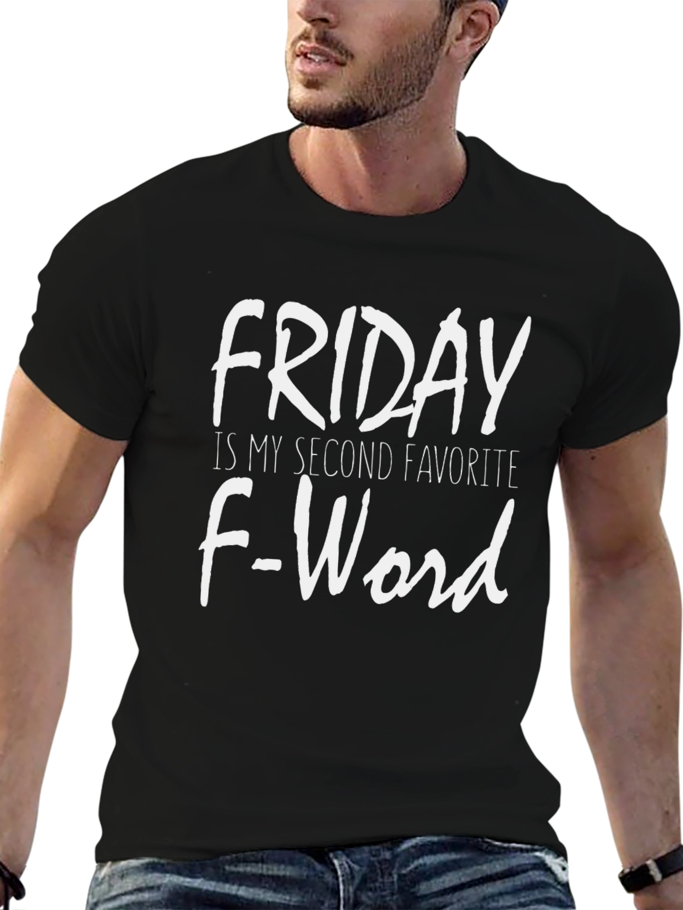 Black Funny Friday T-Shirt - Second Favorite F-Word view 6