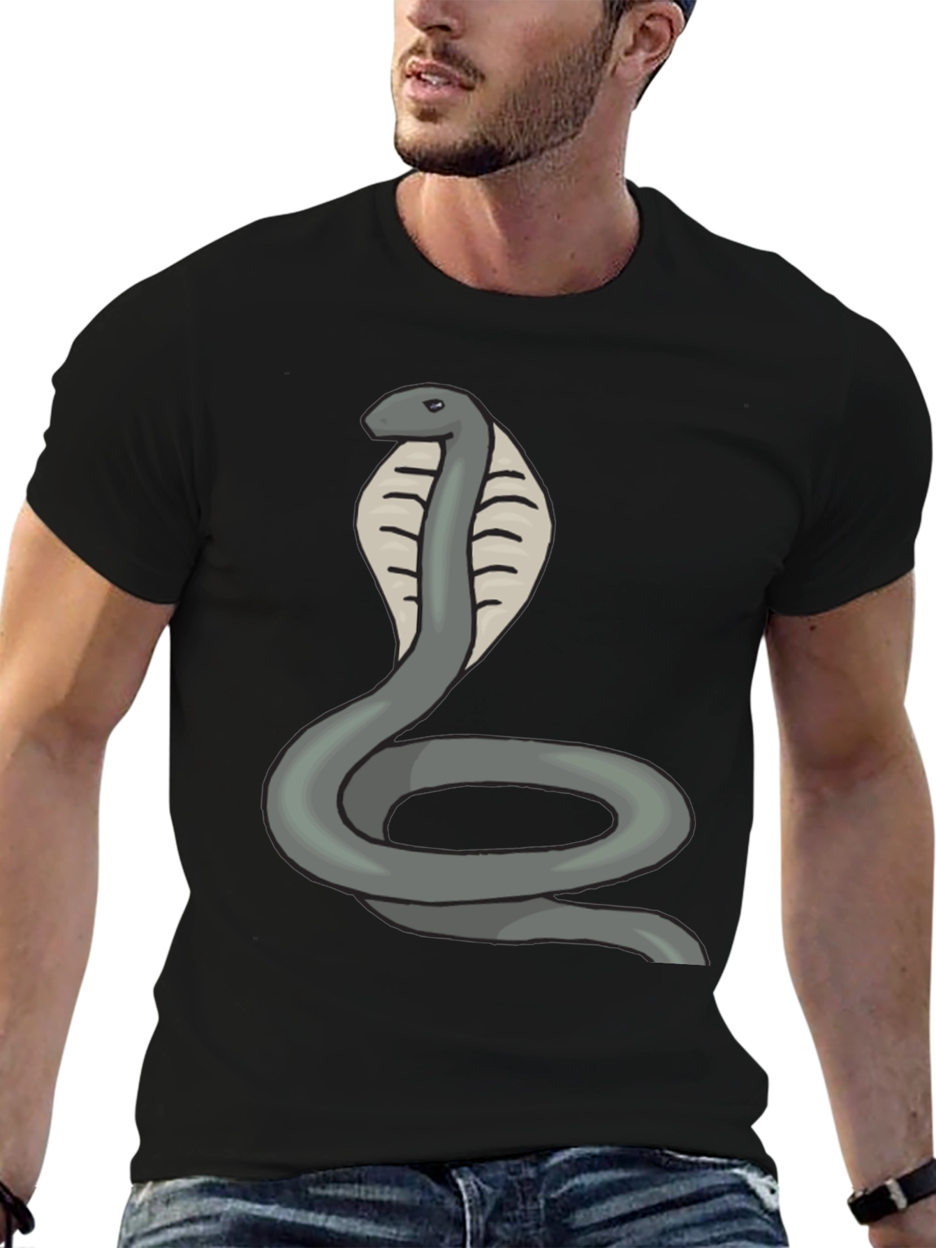 Black Cobra Snake Graphic Tee - Mens Black T-Shirt view 6