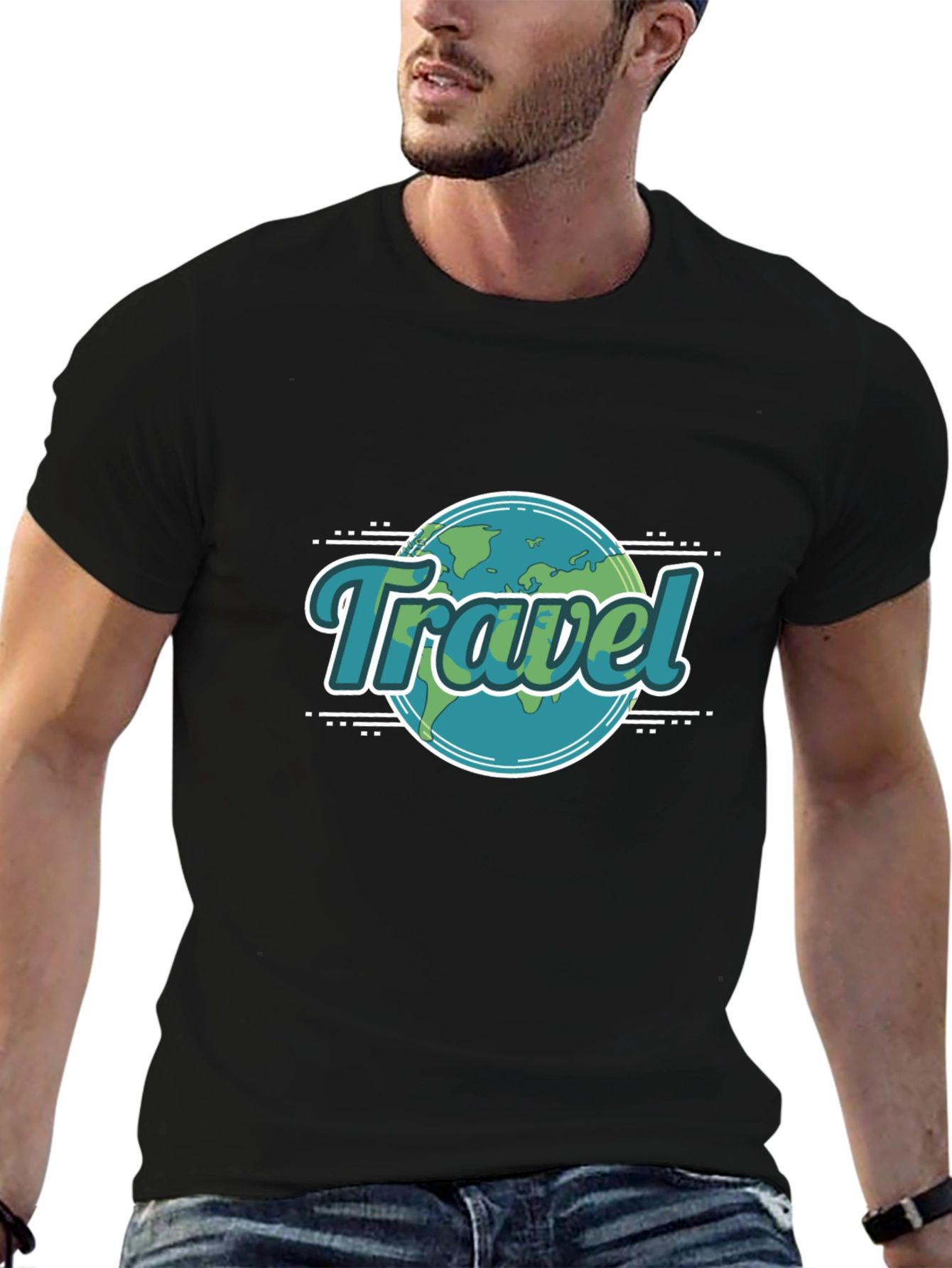 Black Travel the World T-Shirt view 6