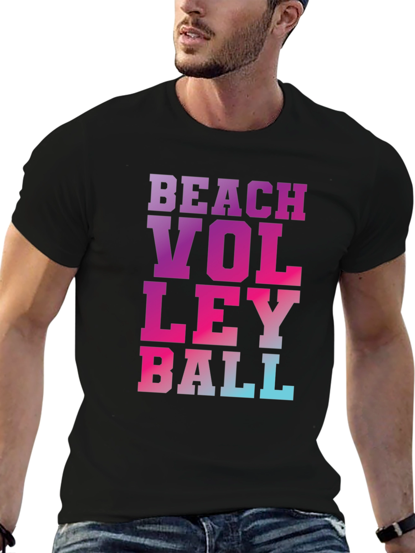 Black Beach Volleyball Graphic Tee view 6