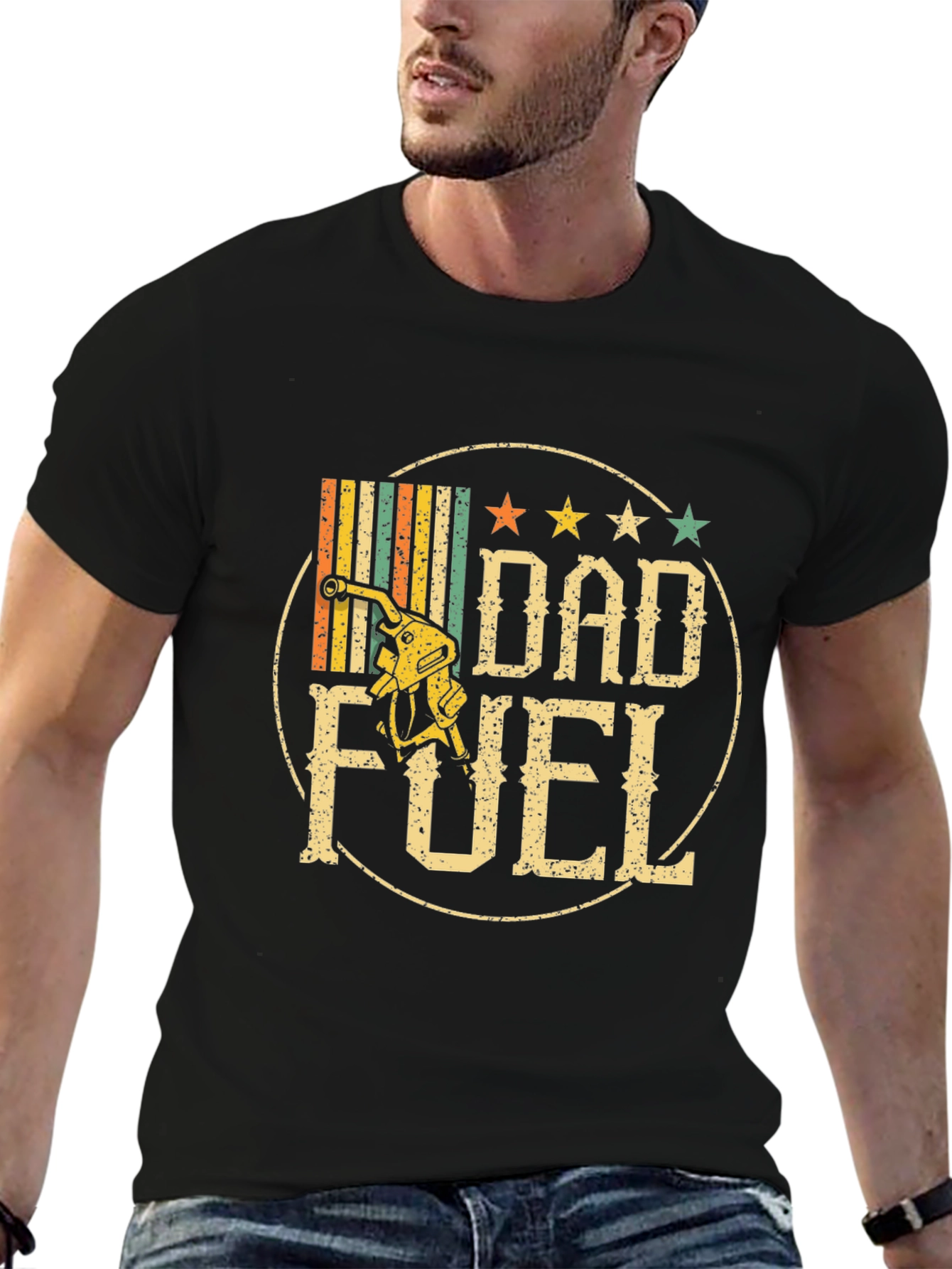 Black Dad Fuel Graphic Tee - Father's Day Gift view 6