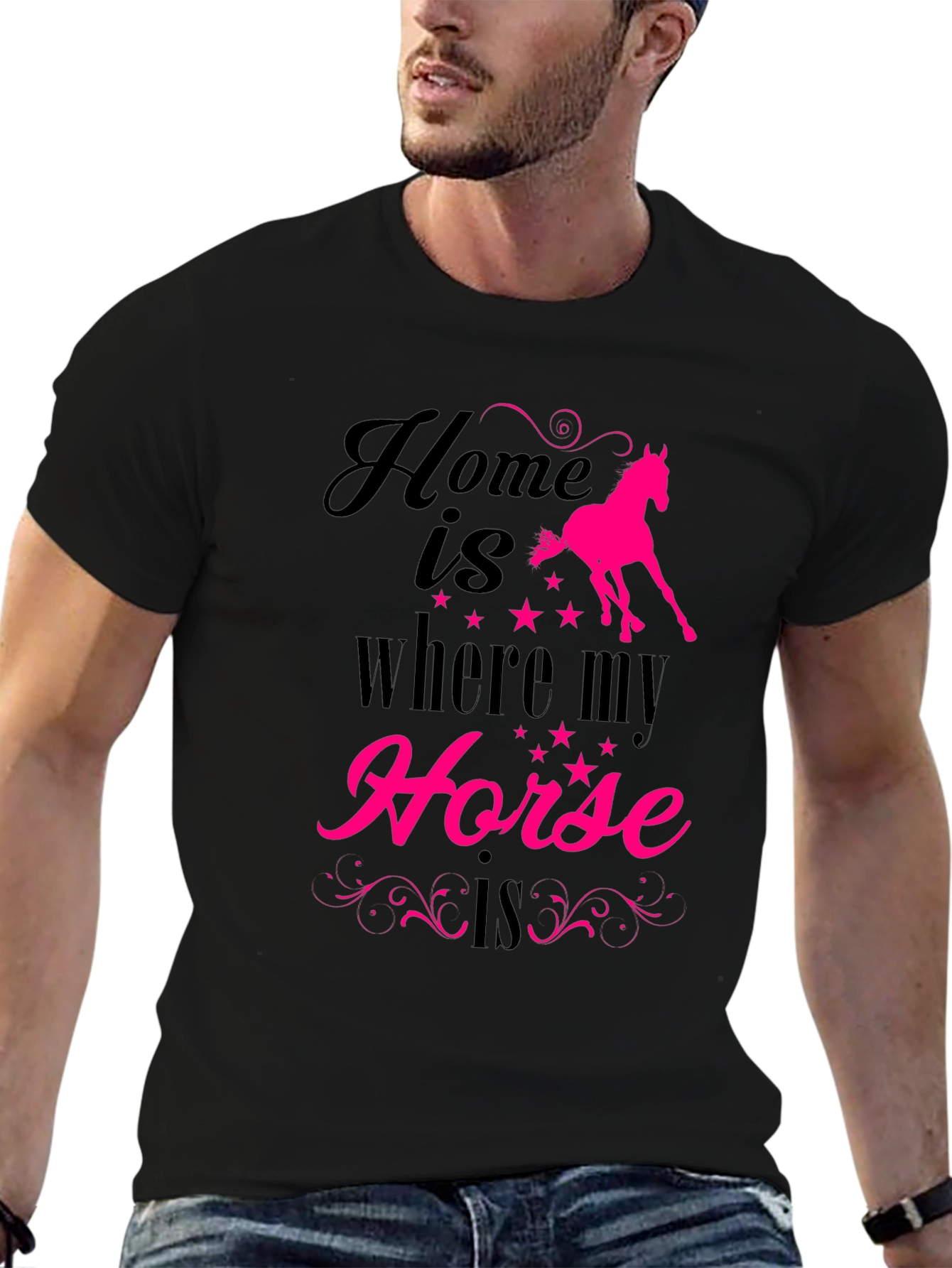 Black Home is Where My Horse is T-Shirt view 6