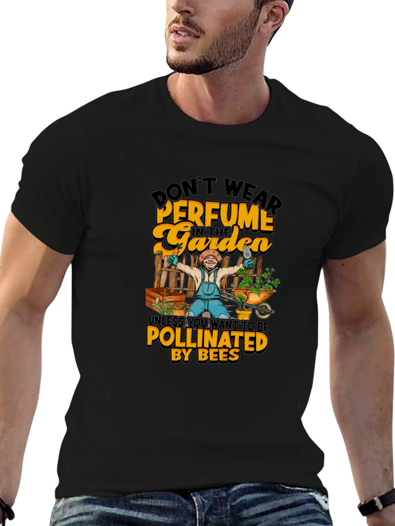 Black Funny Gardening T-Shirt - Don't Wear Perfume! view 6