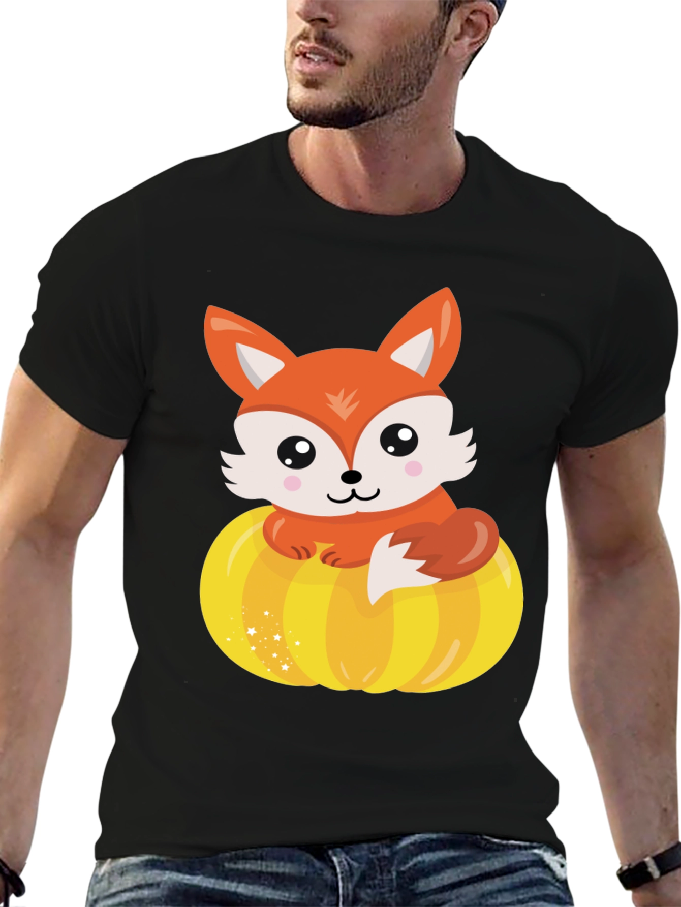 Black Fox and Pumpkin Graphic Tee view 6