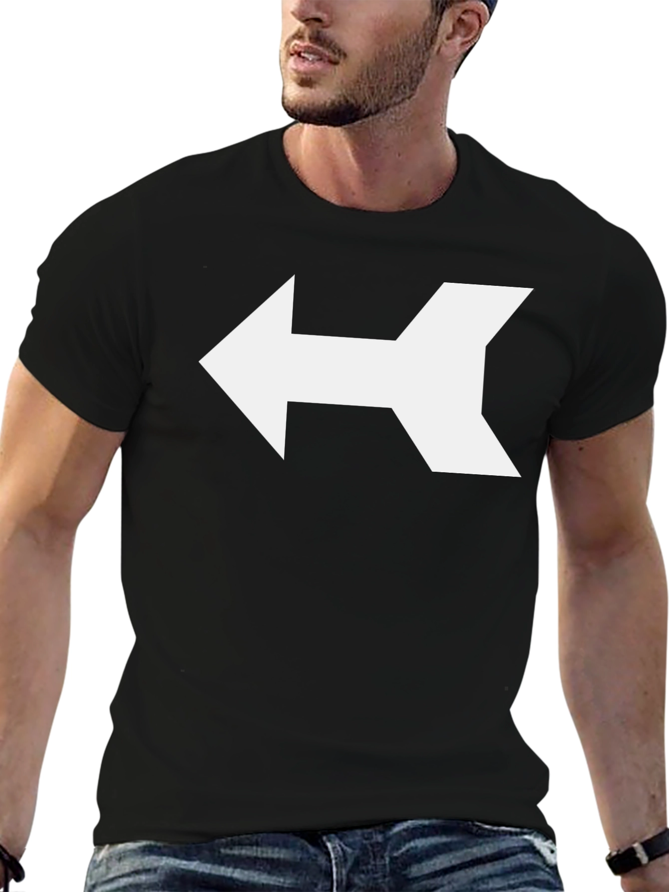 Black Arrow Graphic Tee - Modern Directional Design view 6