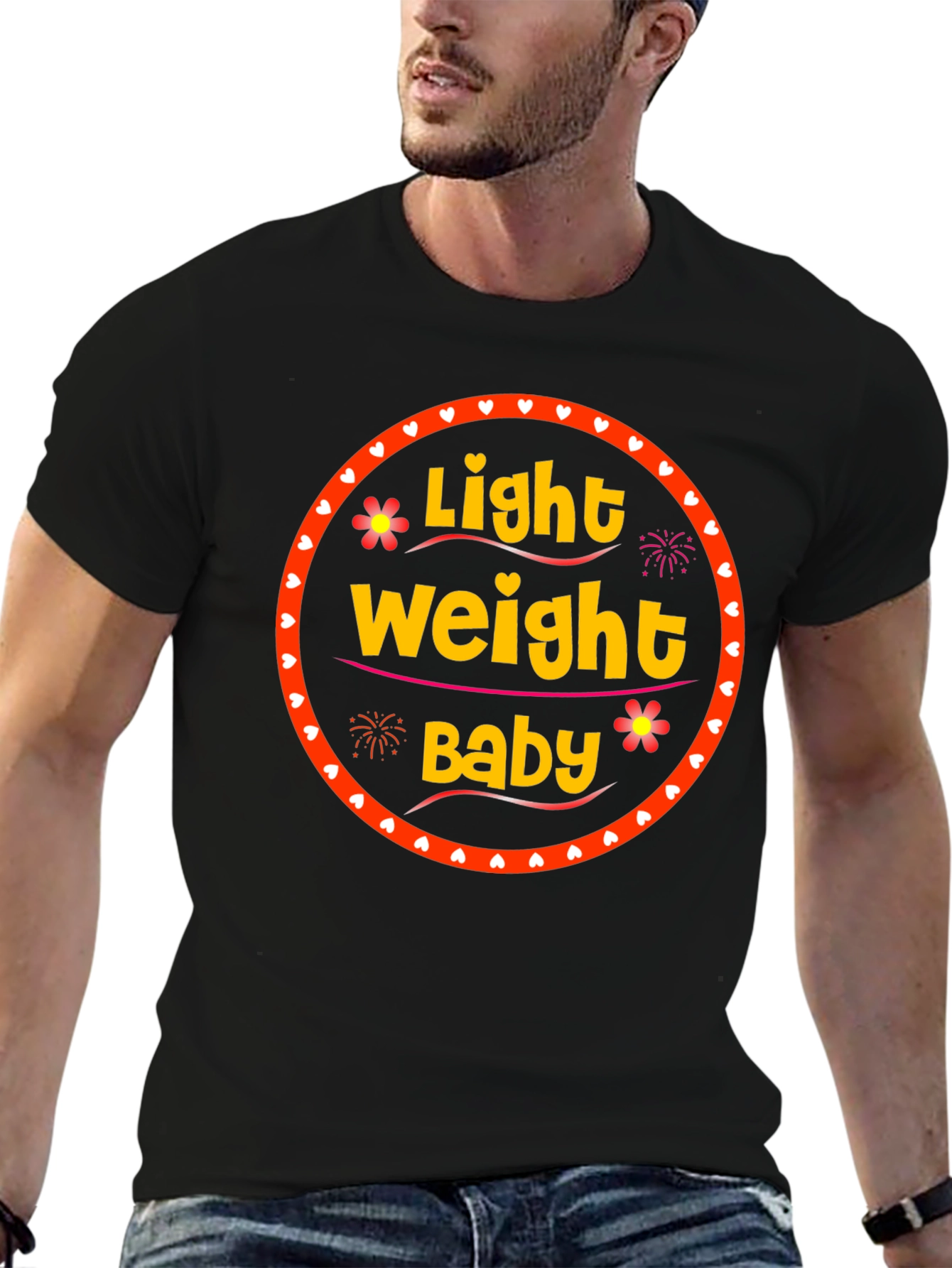 Black Light Weight Baby Graphic Tee view 6