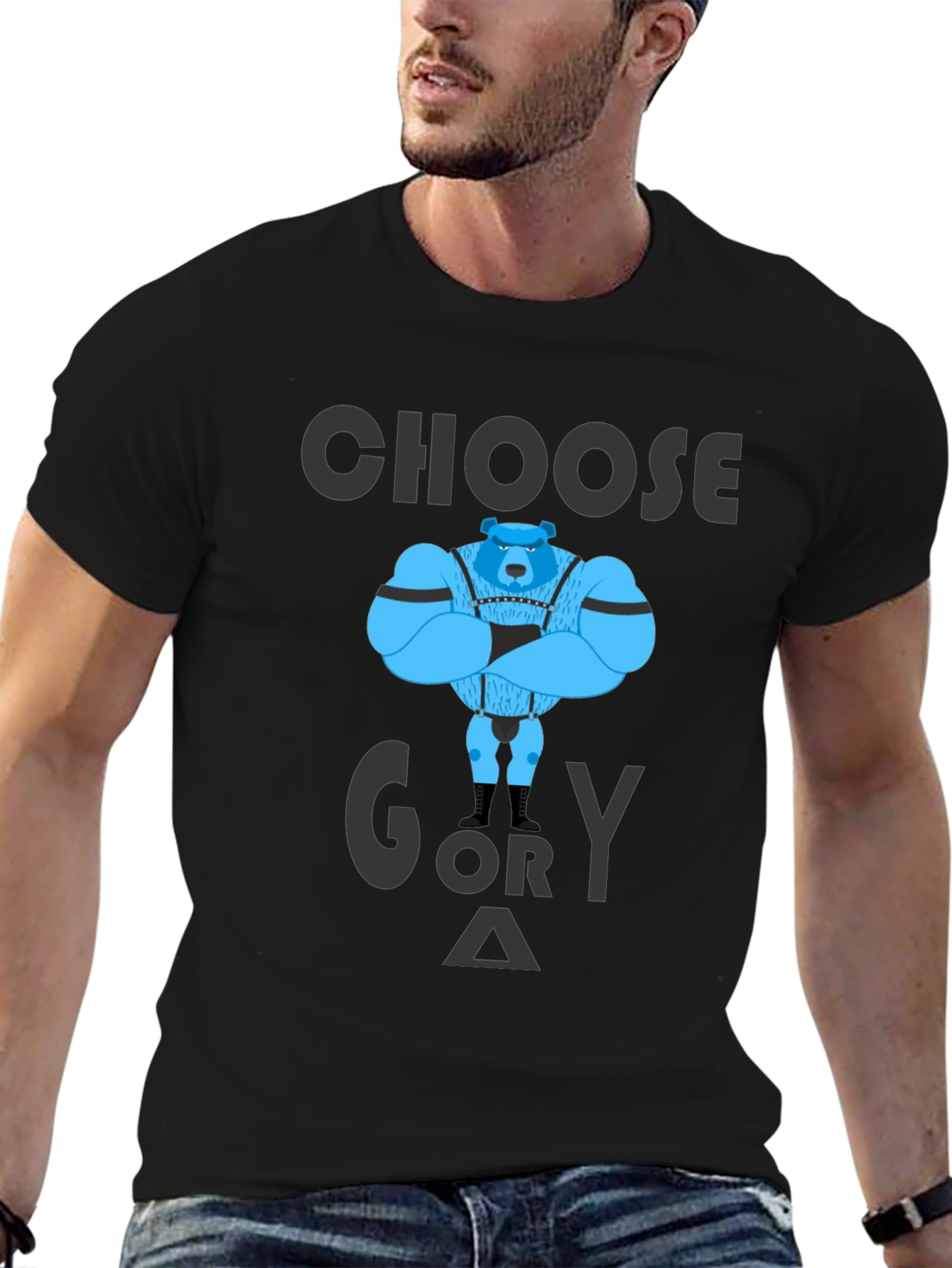 Black Choose Glory T-Shirt - Bear Graphic Tee view 6