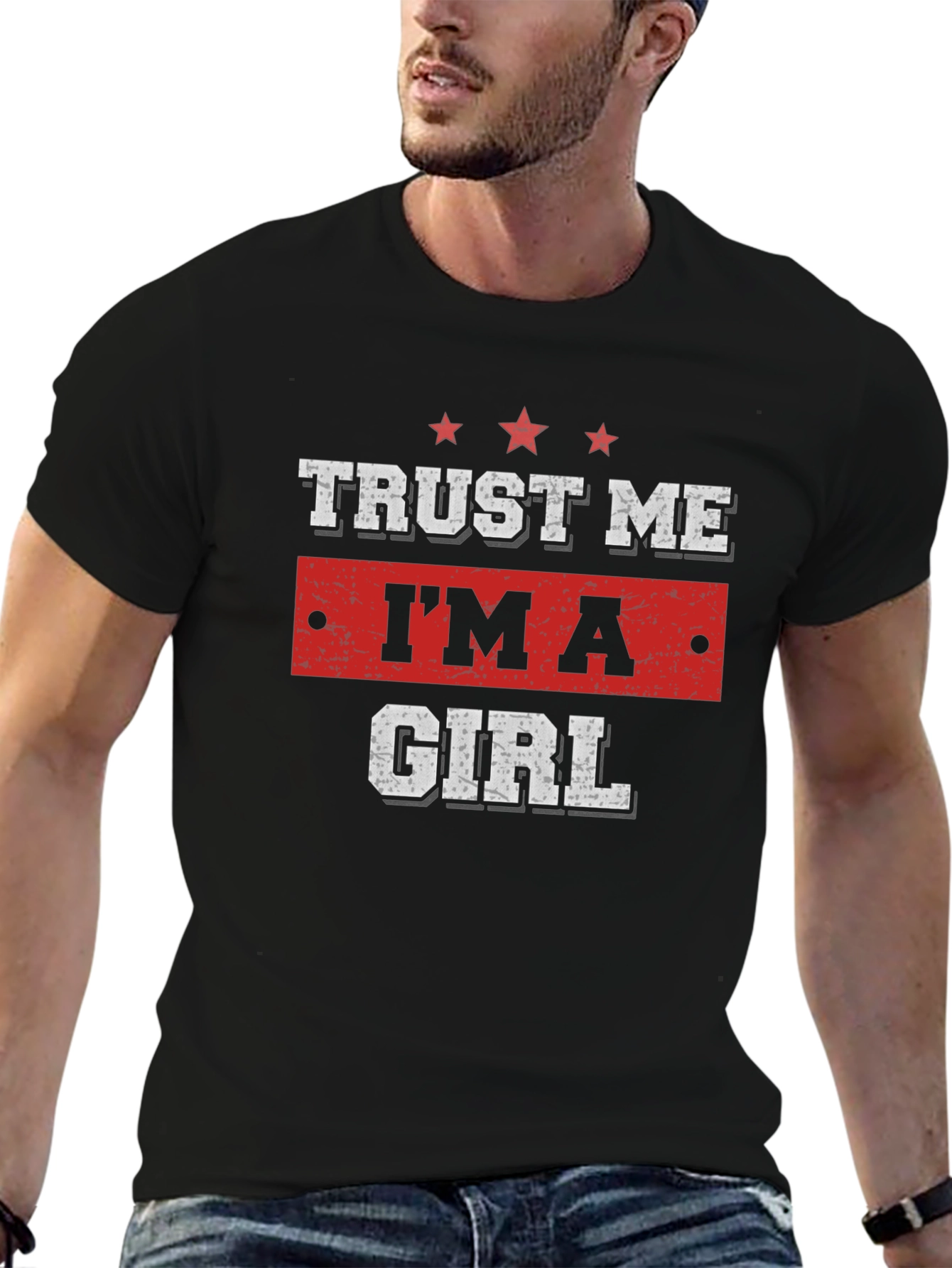 Black Trust Me I'm A Girl Graphic T-Shirt view 6