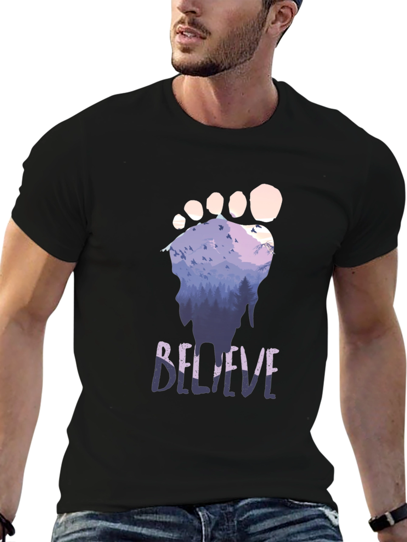Black Believe Bigfoot Graphic T-Shirt view 6