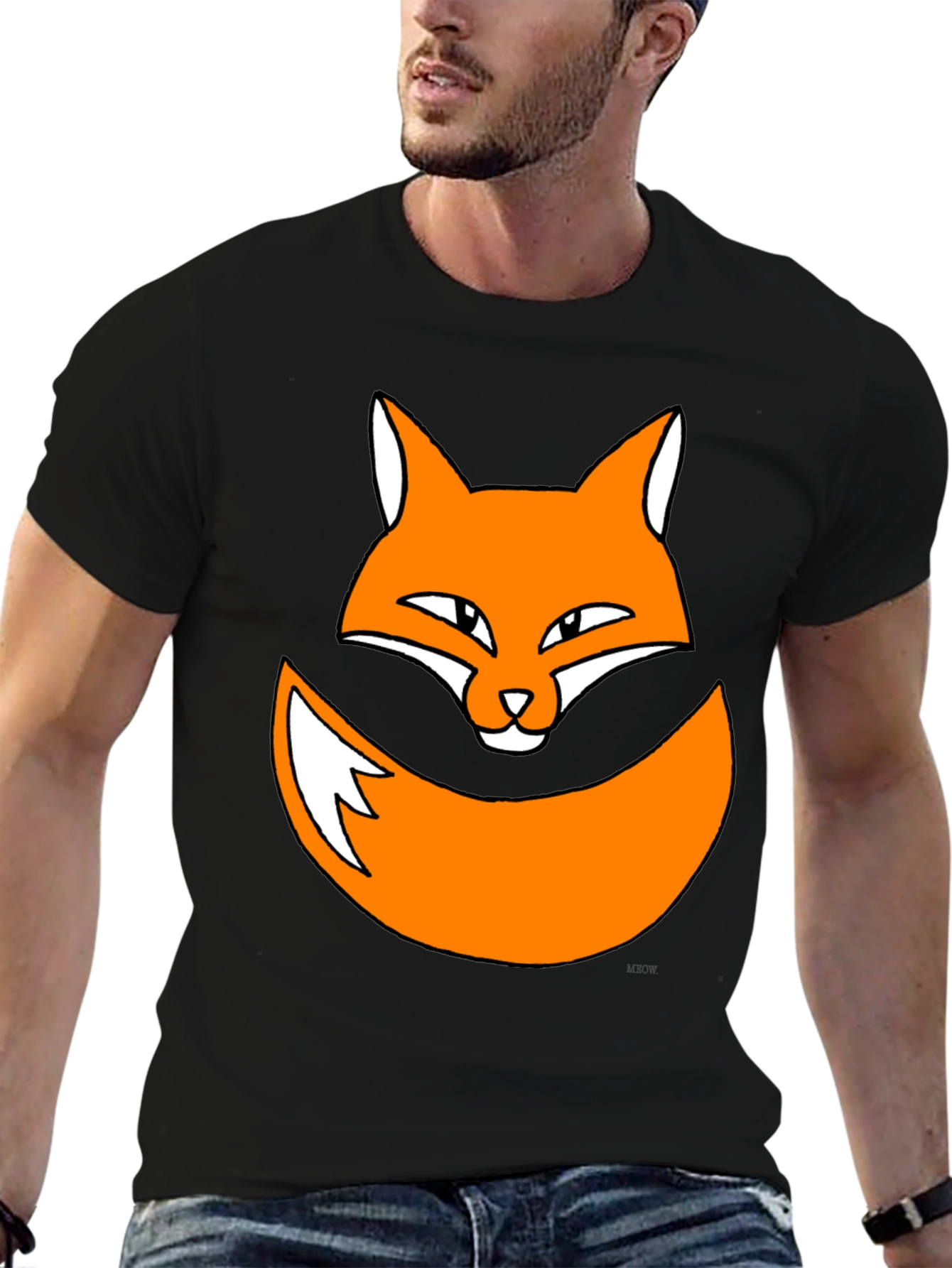 Black Fox Graphic Print T-Shirt - Trendy & Fun view 6