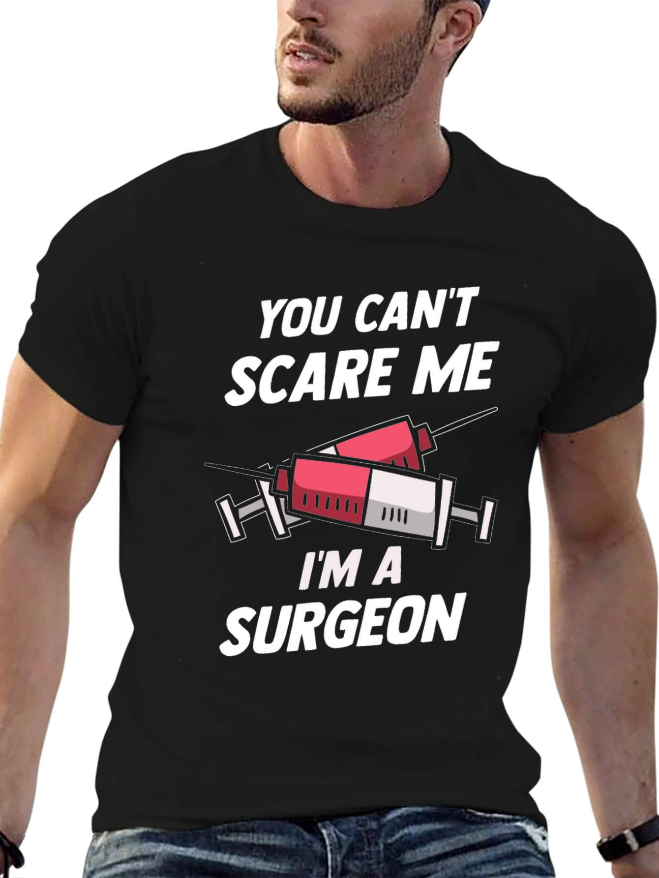 Black Surgeon T-Shirt - You Can't Scare Me view 6