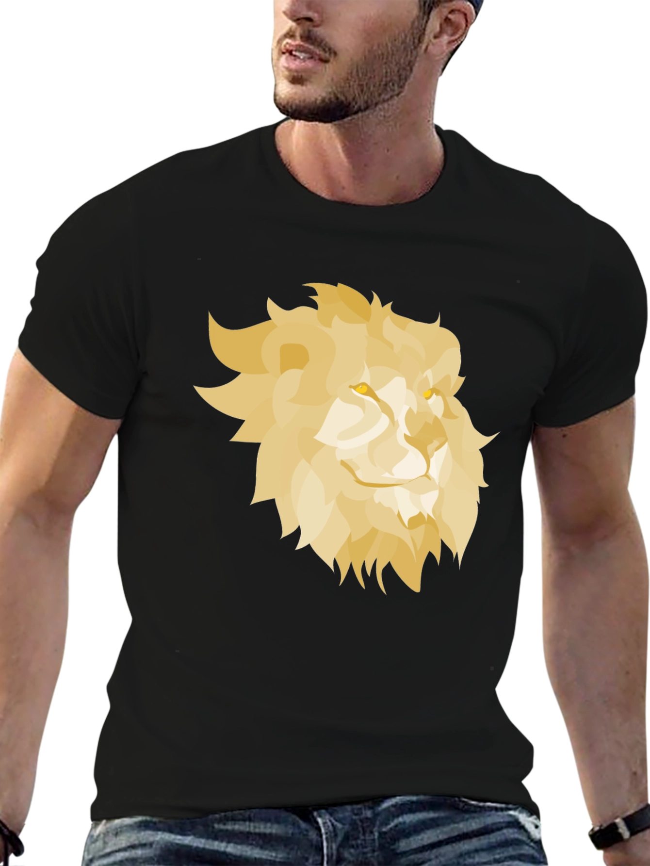 Black Lion Graphic Black T-Shirt view 6