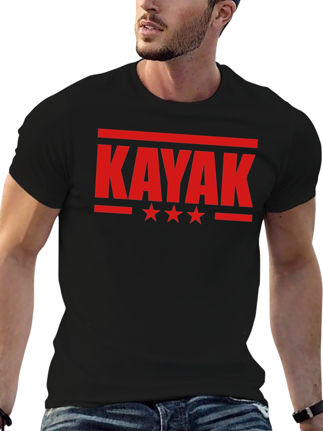 Black Kayak Graphic Tee - Black Cotton Blend view 6