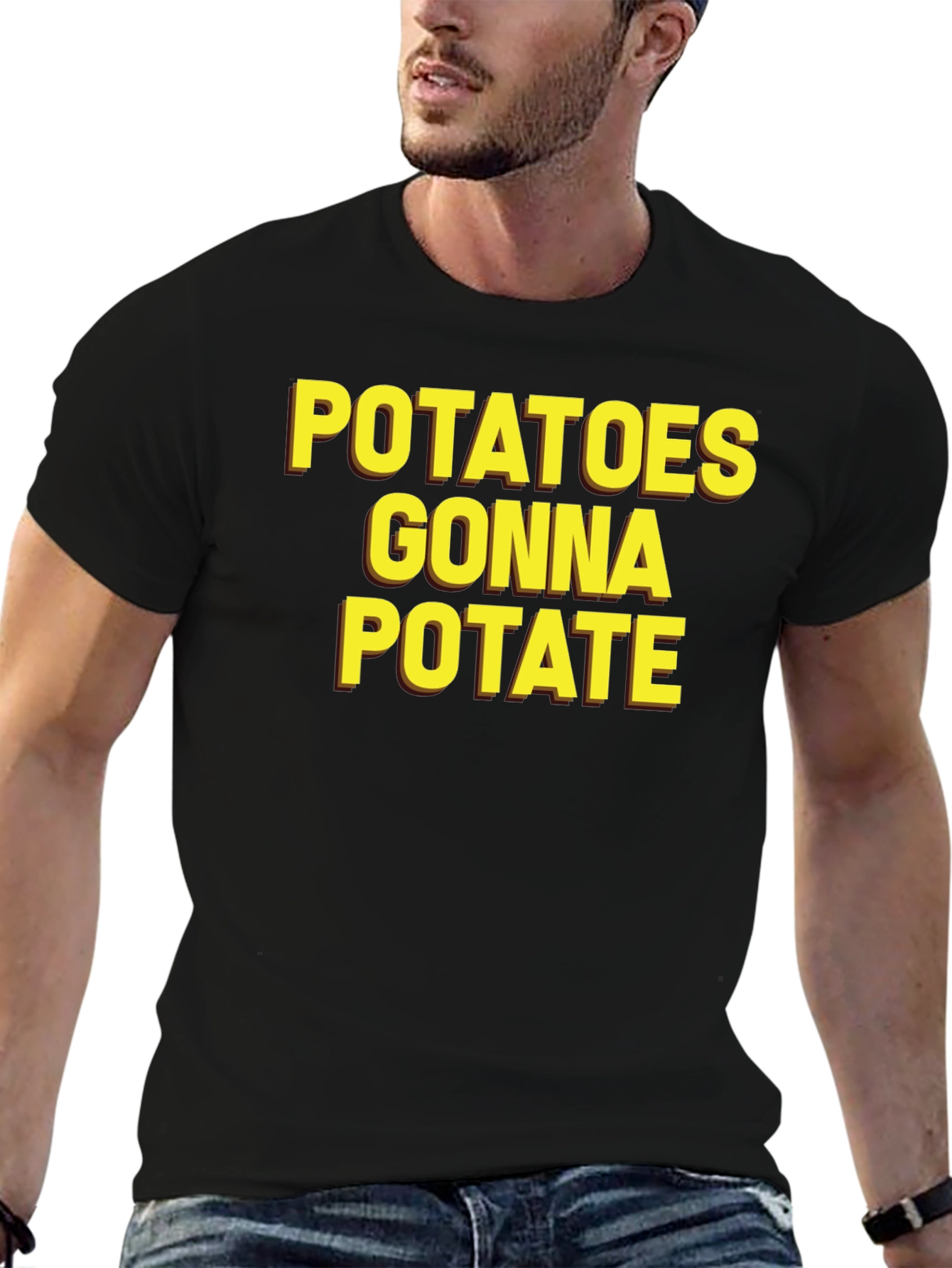 Black Potatoes Gonna Potate Black T-Shirt view 6