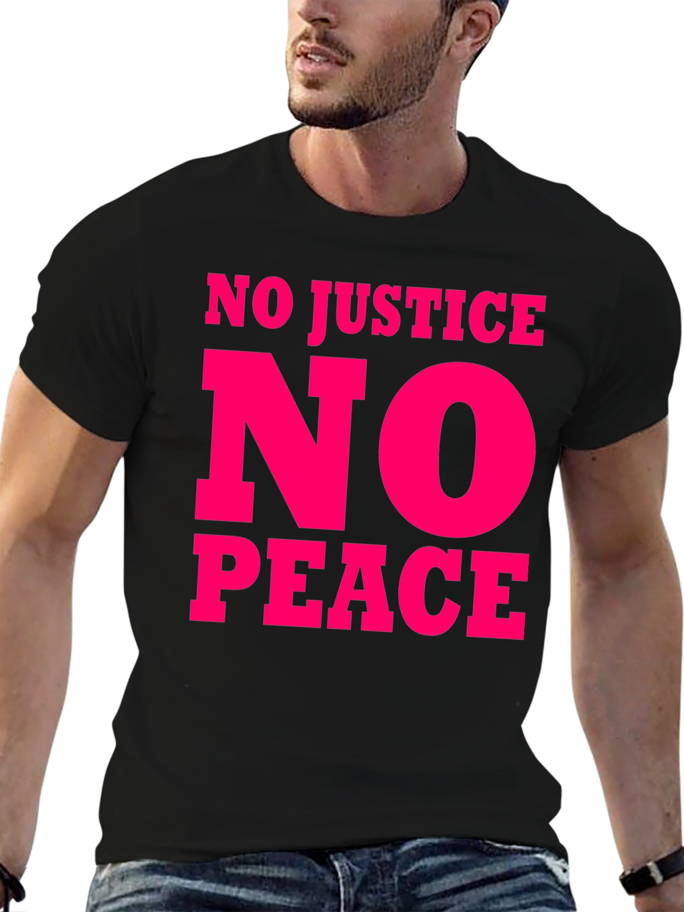 Black No Justice No Peace Graphic Tee view 6