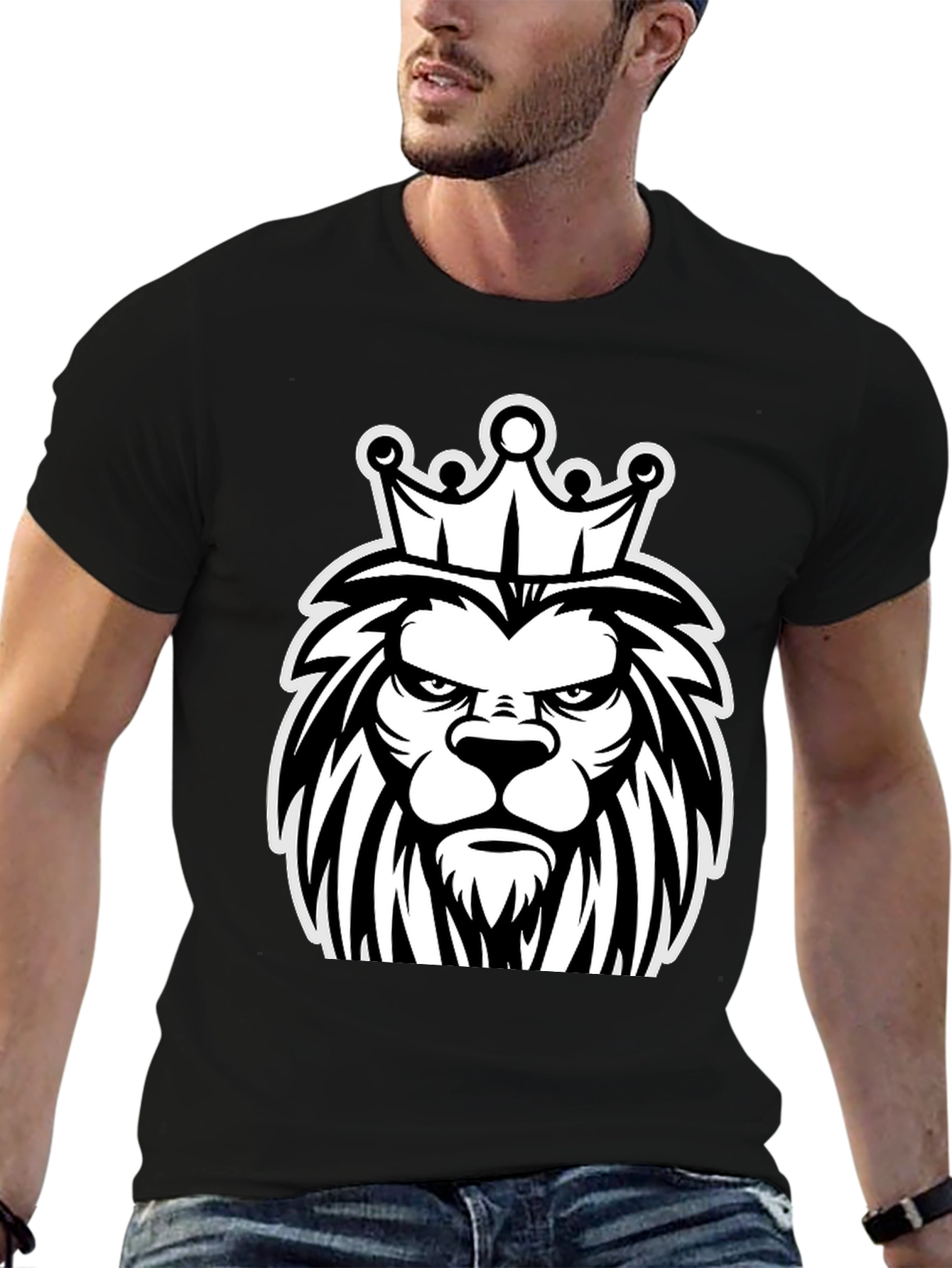 Black Lion King Graphic T-Shirt - Black view 6