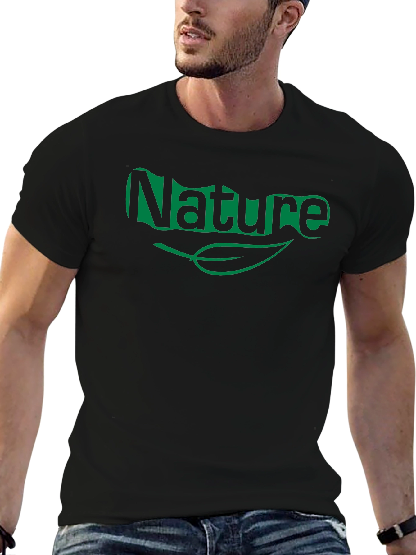 Black Nature Graphic Tee - Black Short Sleeve Shirt view 6
