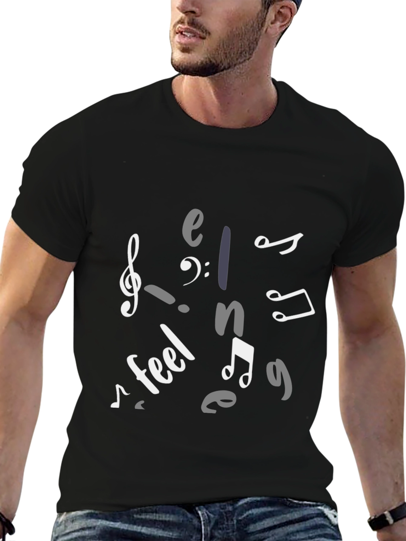 Black Musical Vibes T-Shirt - Comfortable Cotton Blend view 6