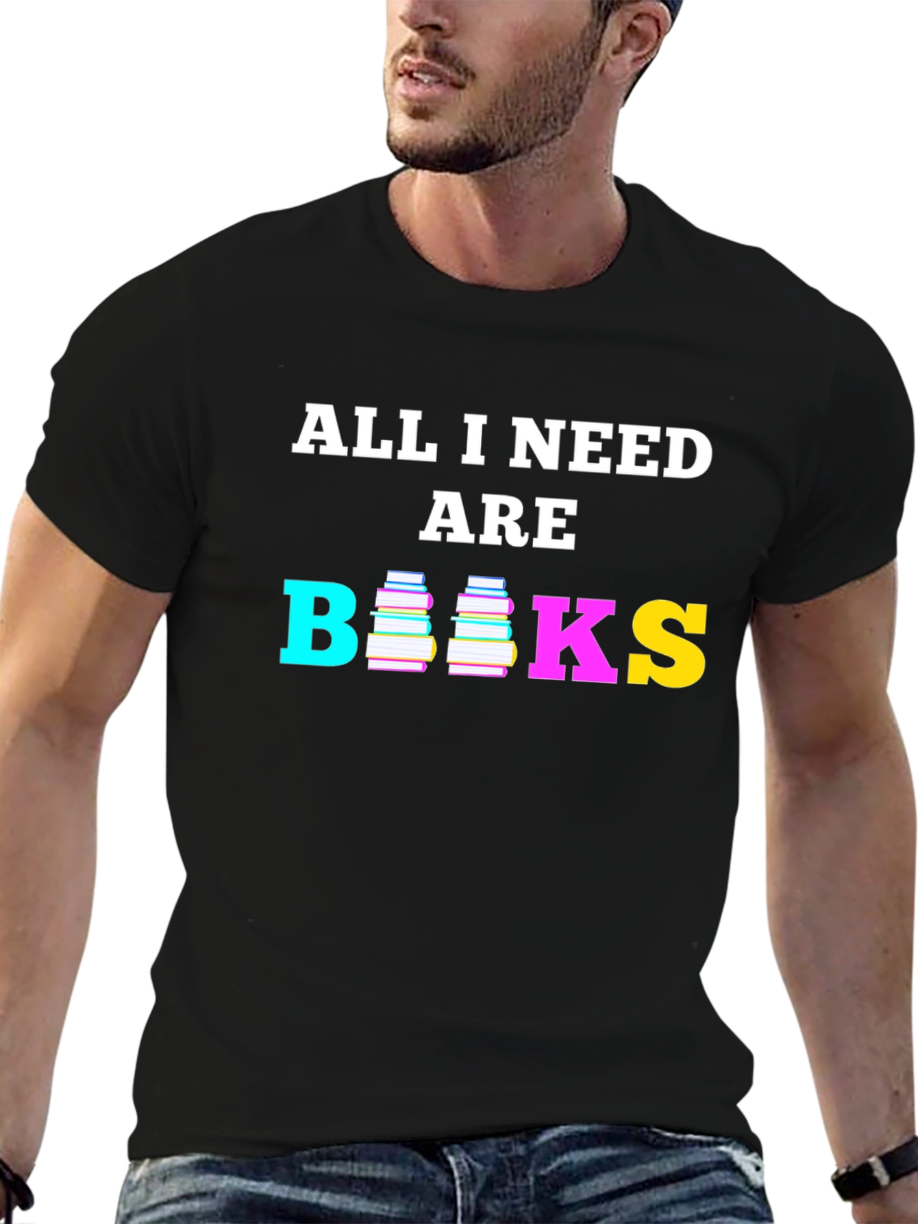 Black All I Need are Books T-Shirt view 6
