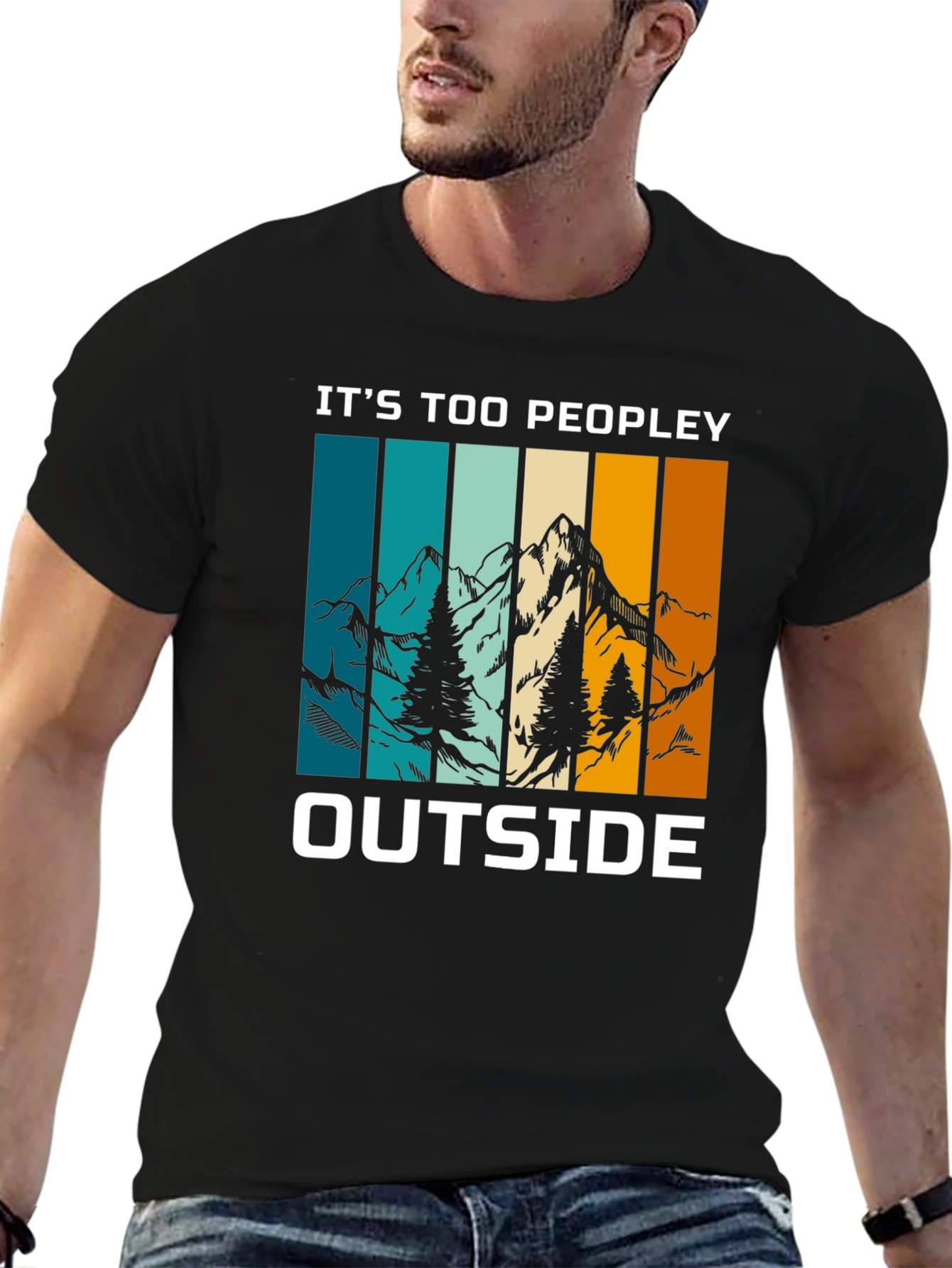 Black It's Too Peopley Outside Graphic Tee view 6