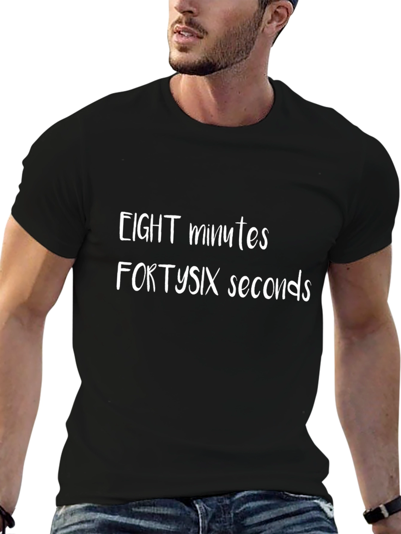 Black Eight Minutes Forty-Six Seconds Graphic Tee view 6