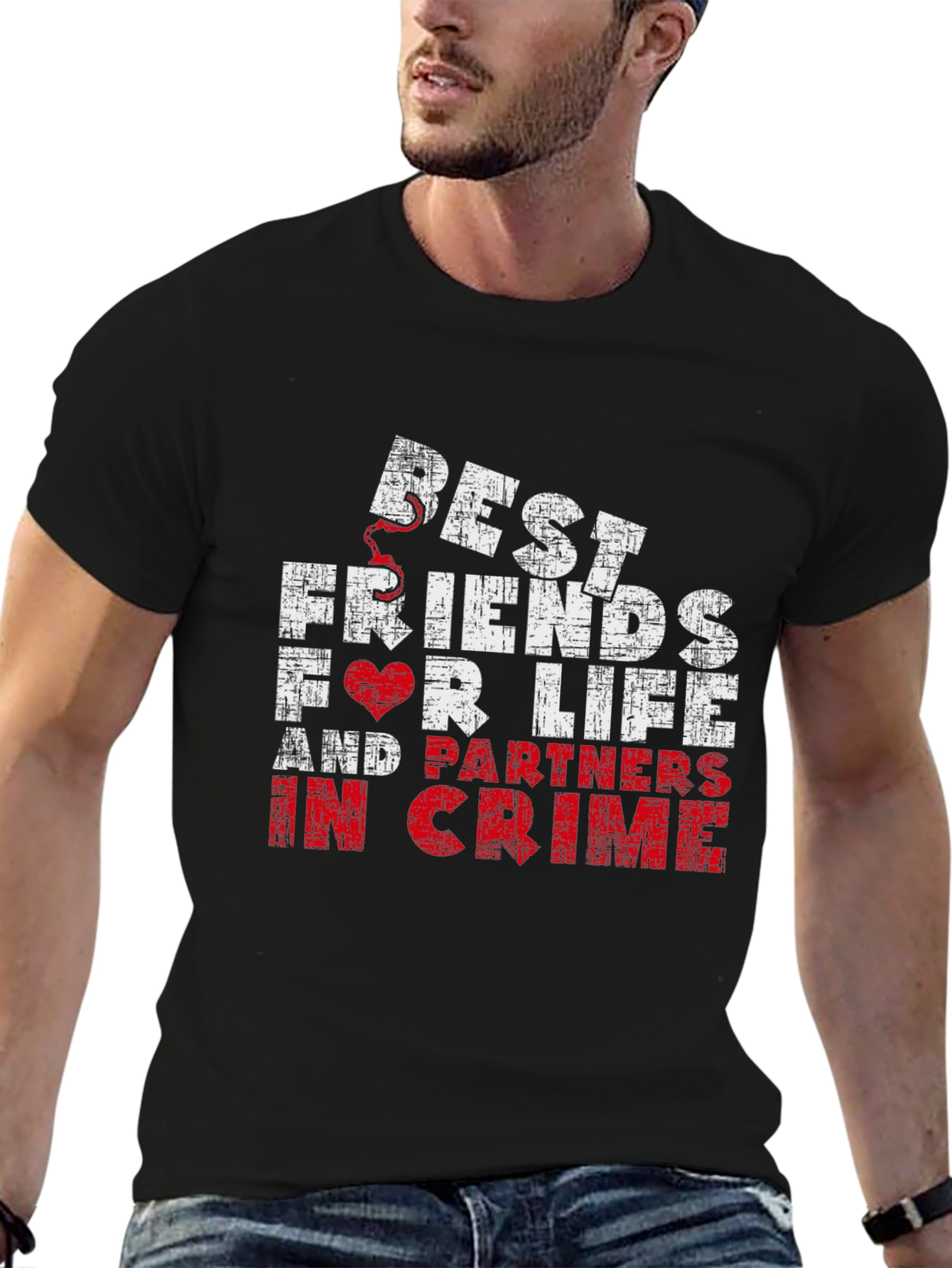 Black Best Friends For Life T-Shirt view 6