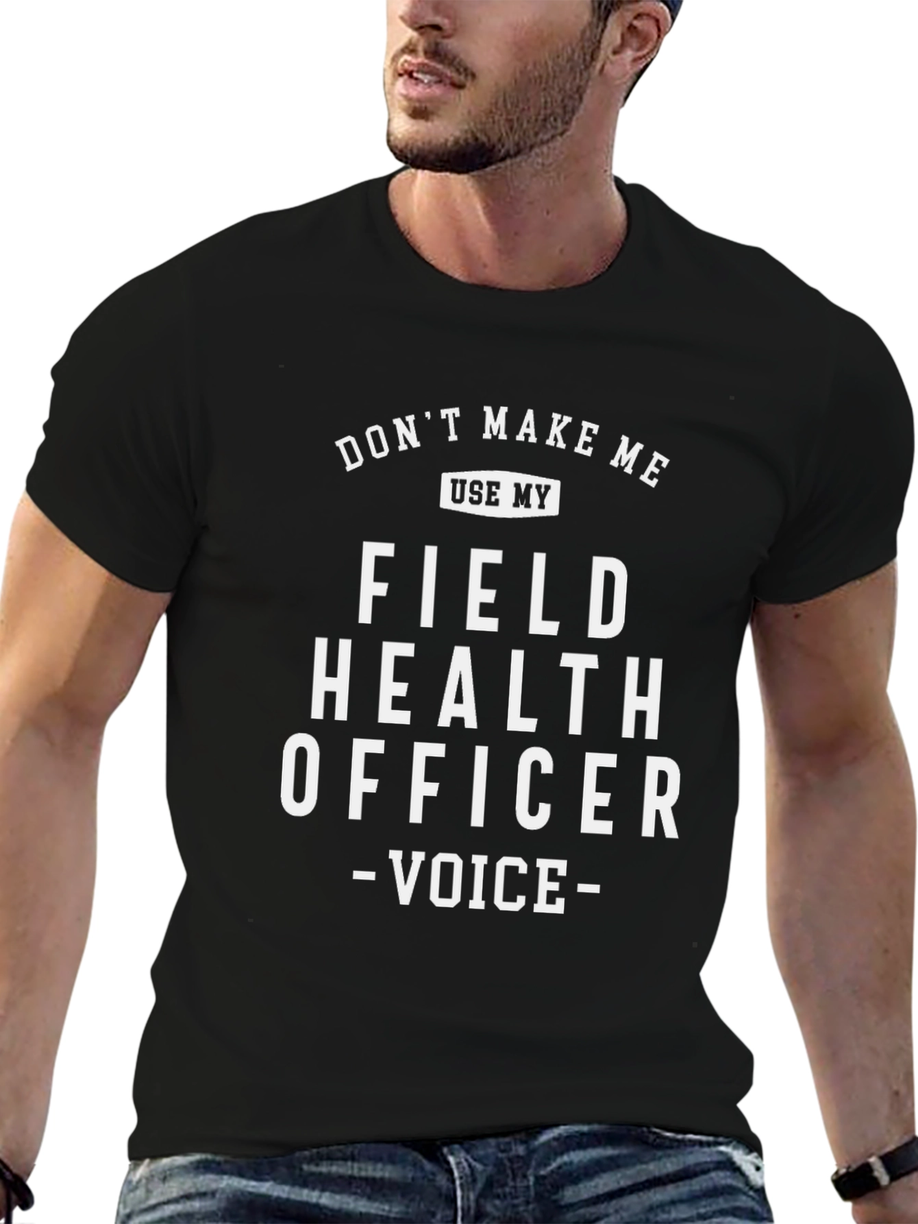 Black Field Health Officer Voice T-Shirt view 6