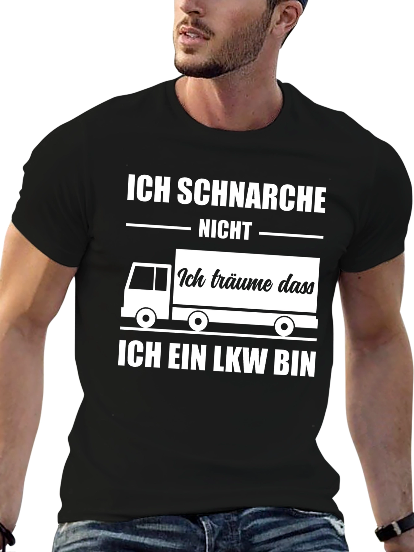 Black Funny Trucker Snoring T-Shirt - Ich Schnarche Nicht LKW view 6
