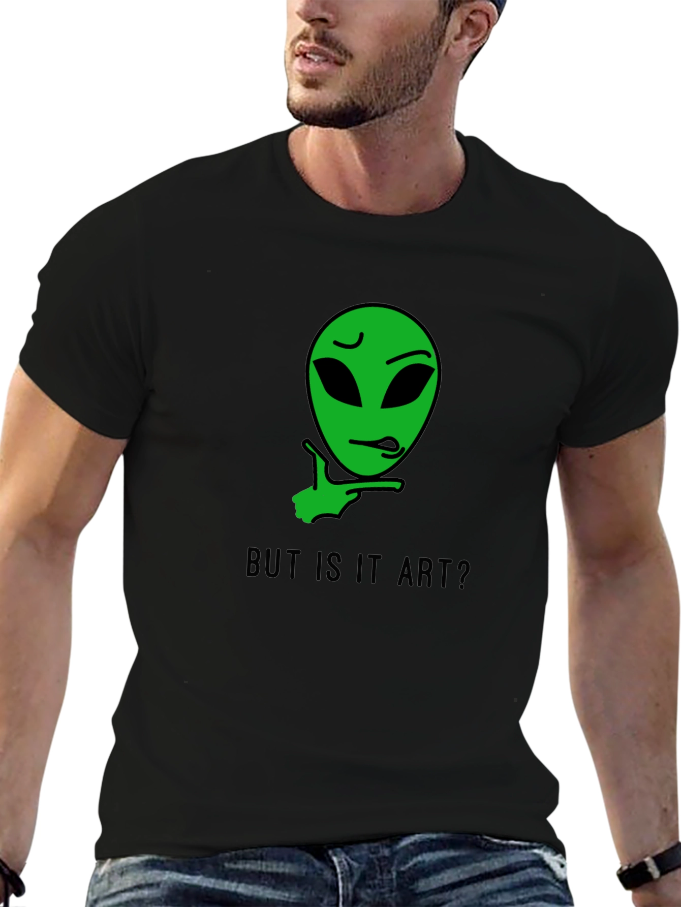 Black But is it Art? Alien Graphic Tee view 6